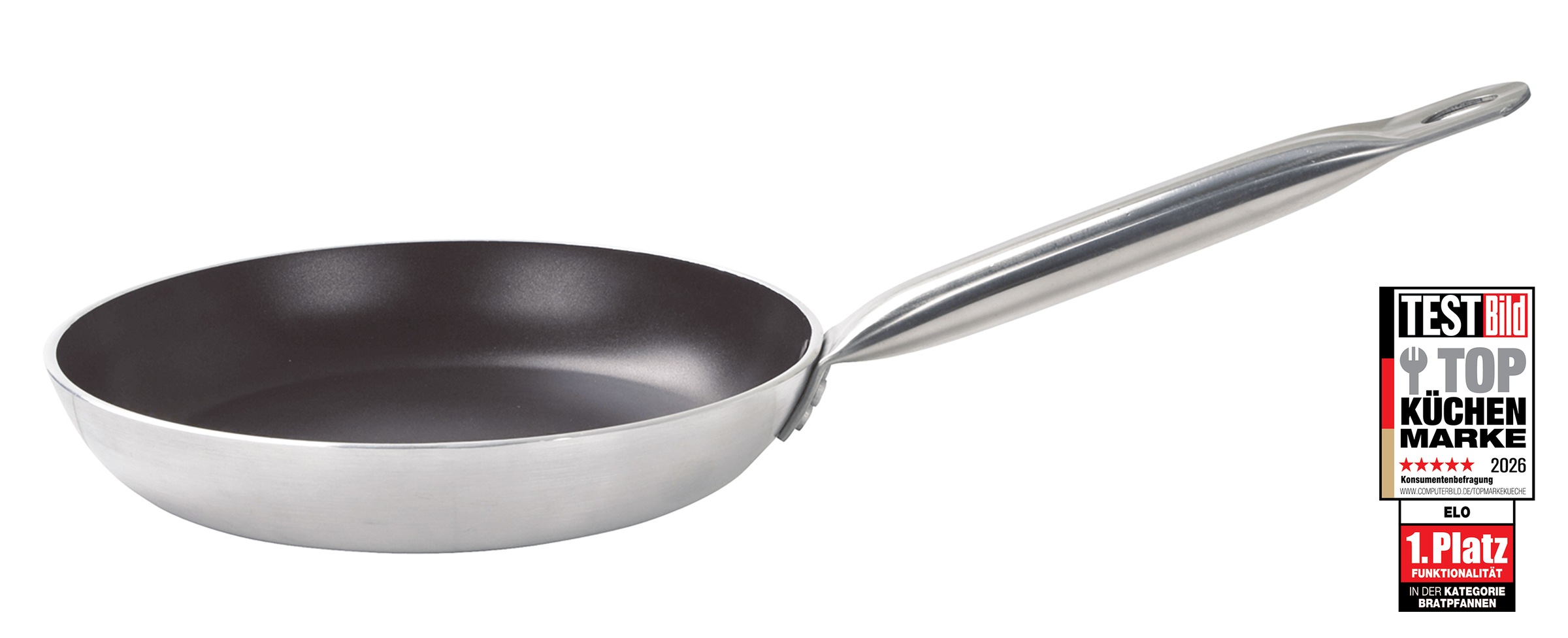 Image of Elo Bratpfanne "Bistro Line" Aluminium 1 Stk. tlg. langer, handlicher Edelstahl Profi Griff, Induktion