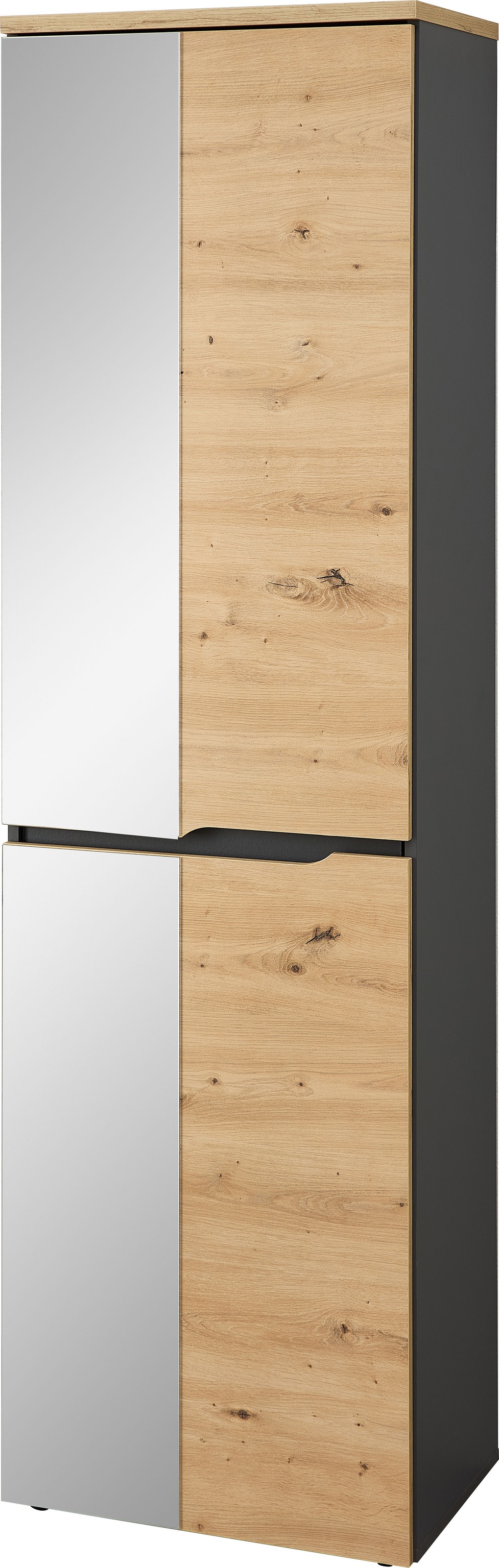 Image of GOODproduct Garderobenschrank "Bergen Garderobenschrank, 55/192/38 (B/H/T cm)" 1 Stk. tlg. 4 türig, Spiegel, Softclose, Kleiderstange