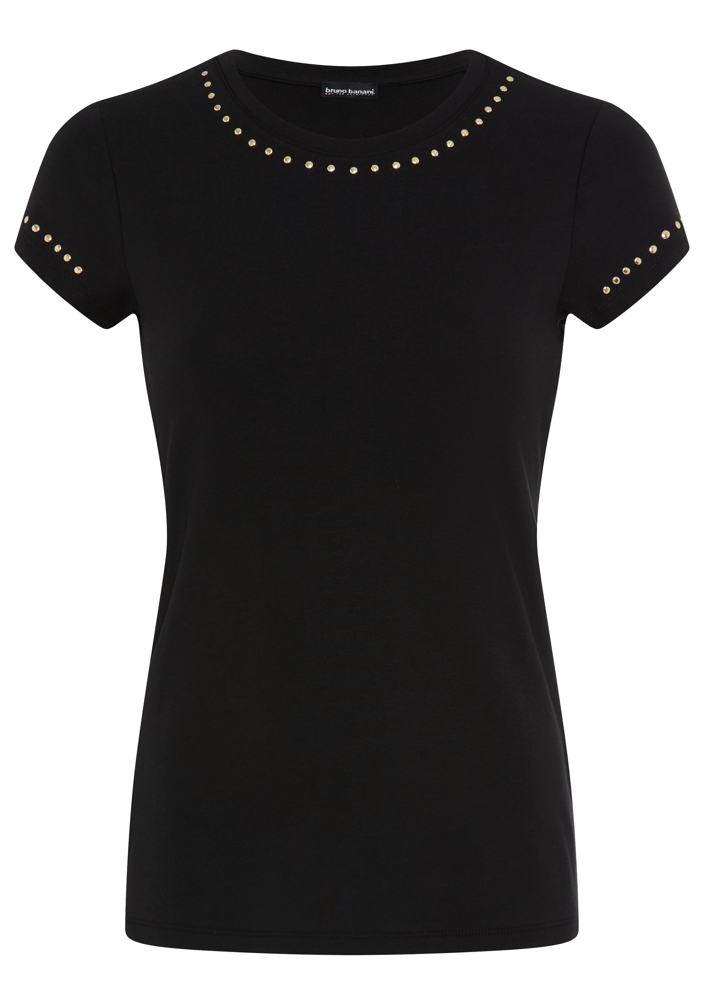 Bruno Banani T-Shirt mit Ziernieten, figurumspielende Passform, Rundhalsausschnitt