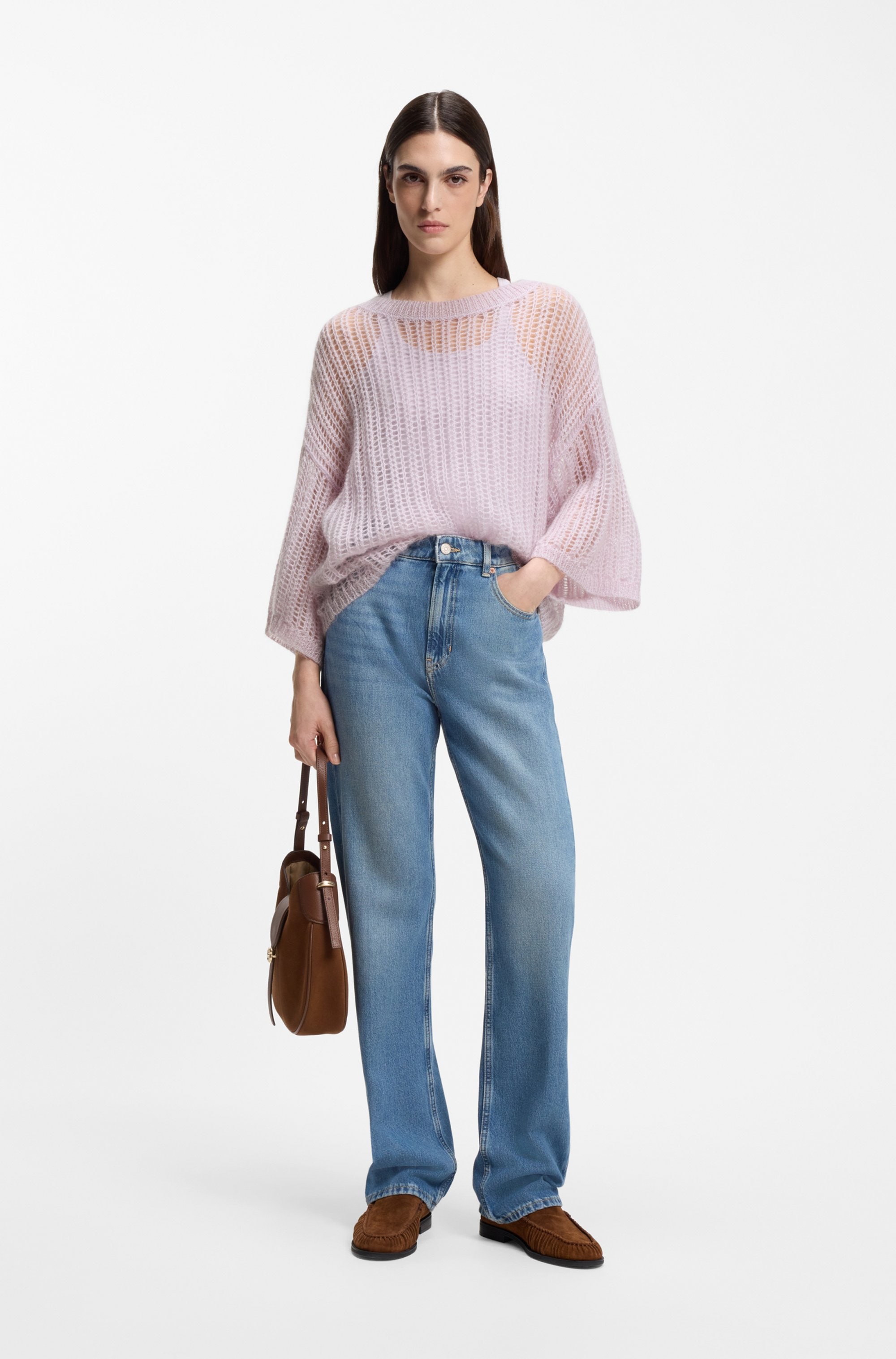 BOSS ORANGE Débardeur à côtes »Epetite Premium Damenmode« Slim Fit mit Logostickerei