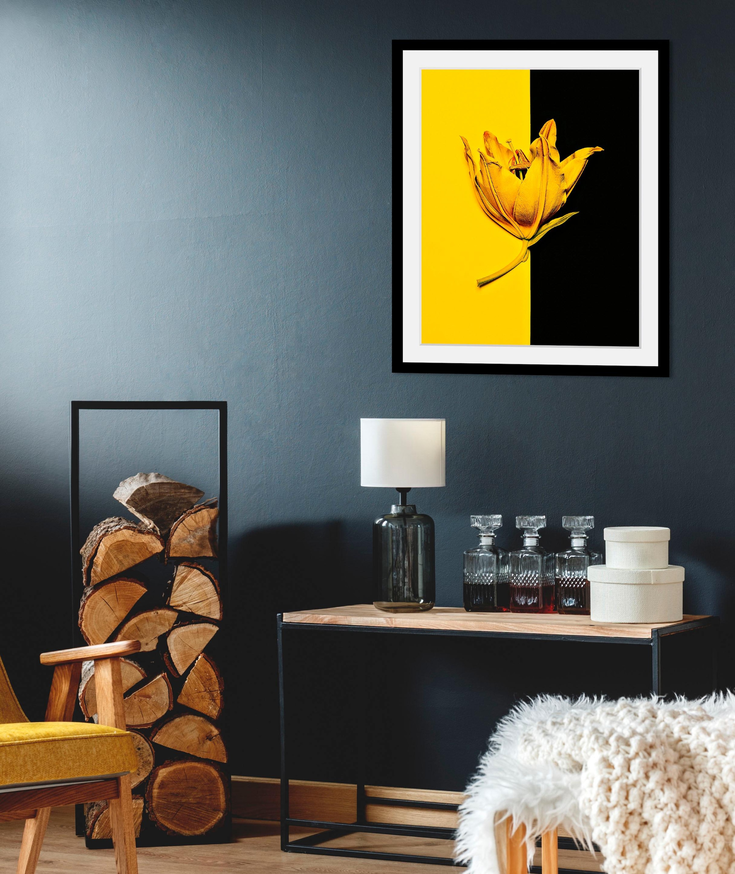 queence Bild »Blüte« Blumen | Blumenbilder | Kunst | Pflanzen HD Premium Poster-Druck inkl. Holzrahmen
