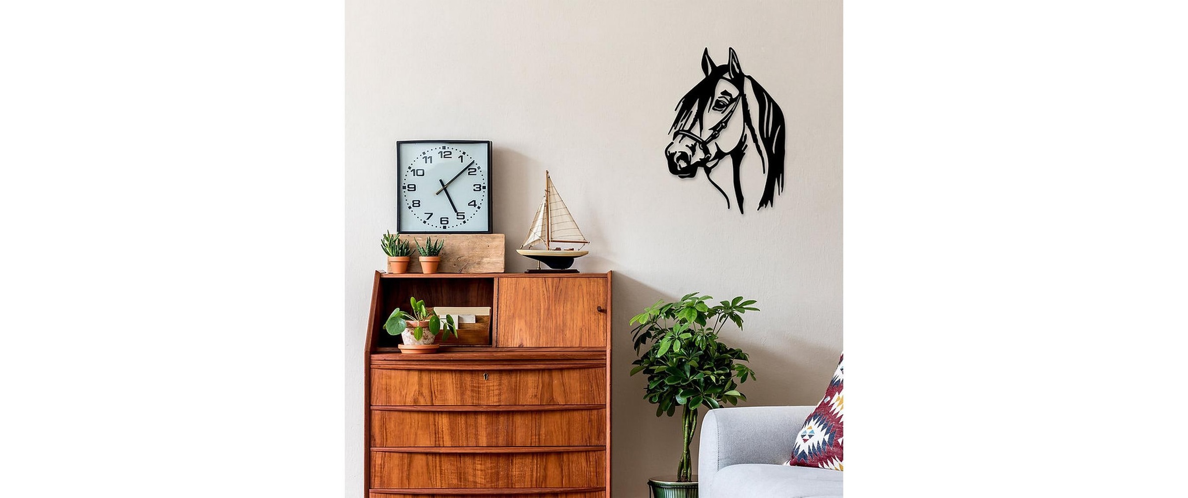 Wanddekoobjekt »Wallxpert Horse 40 x 55 cm Metall«