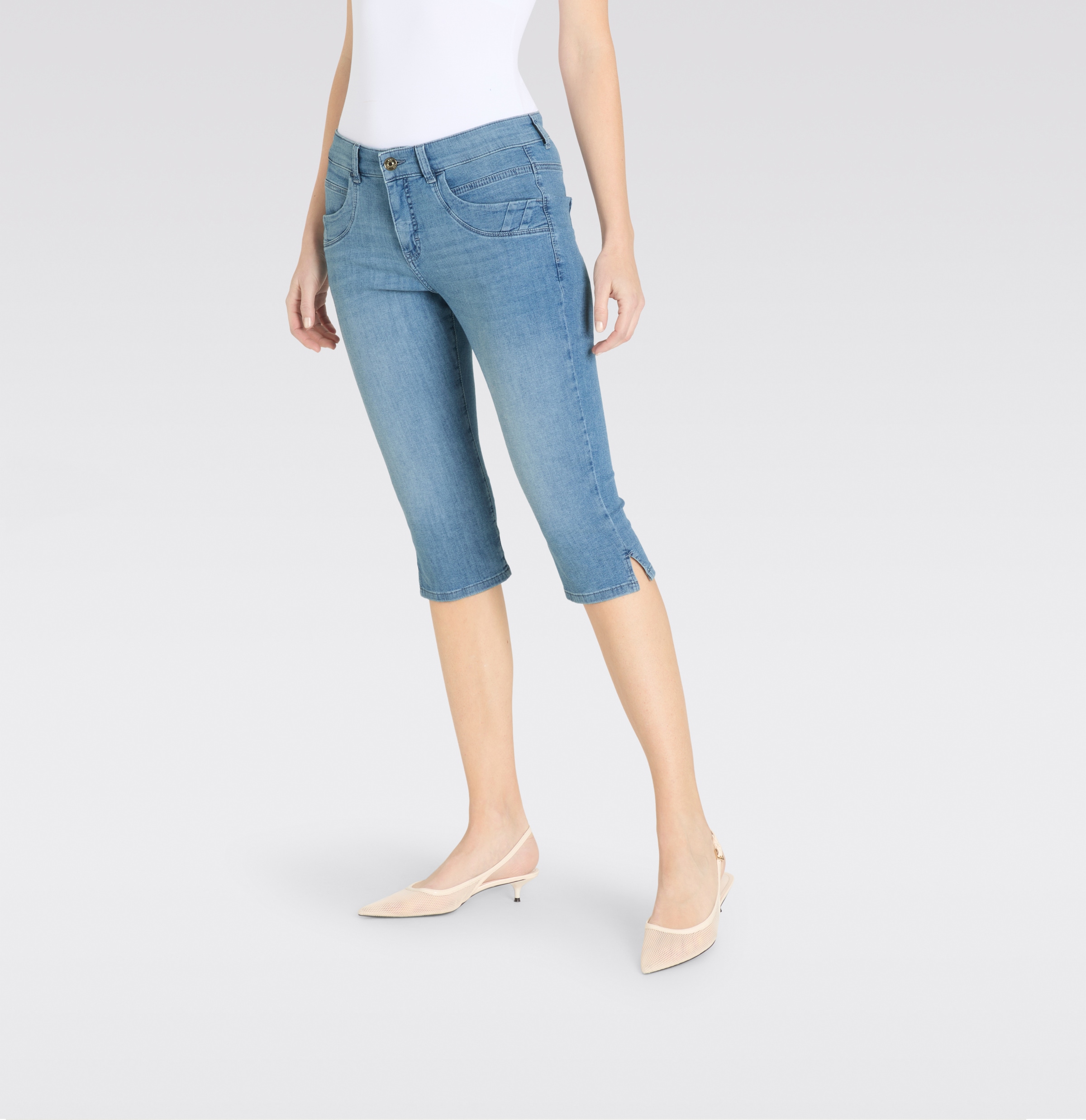 MAC Jeans capri »CAPRI« Eingelegte Zierfalten am Saum