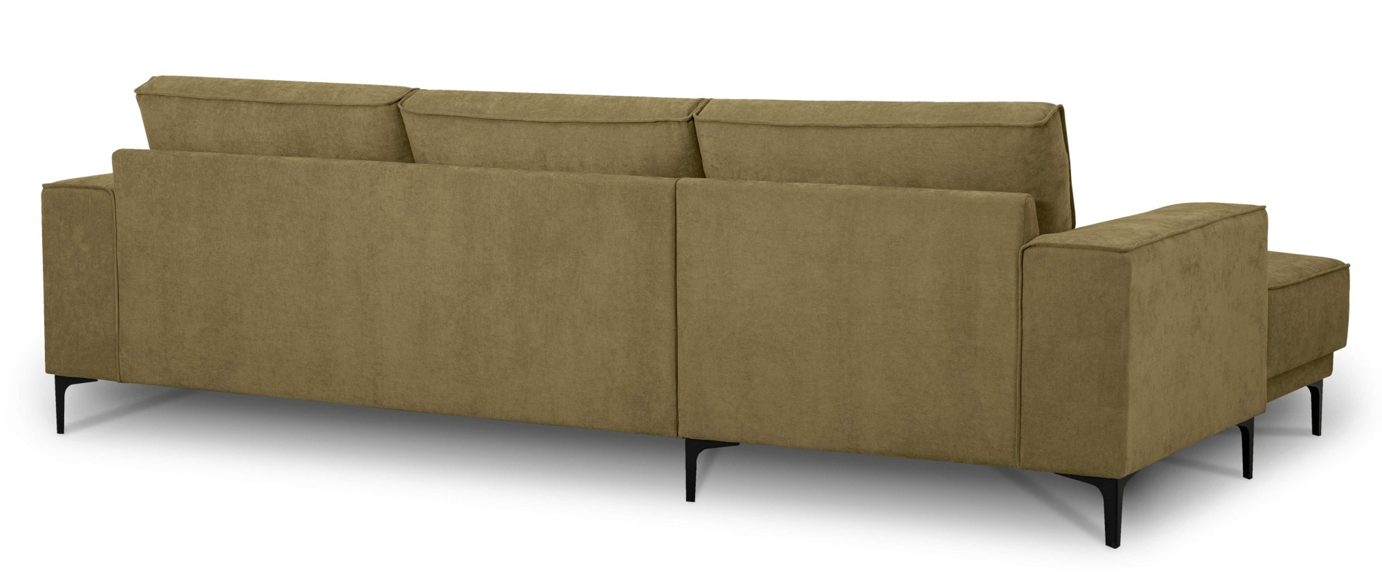 Places of Style Ecksofa »Polsterecke Oland, Struktur, Flachgewebe, Luxus-Microfaser, Boucle«, L-Form, 280 cm, Wellenunterfederung, Skandi-Design, Metallfüsse