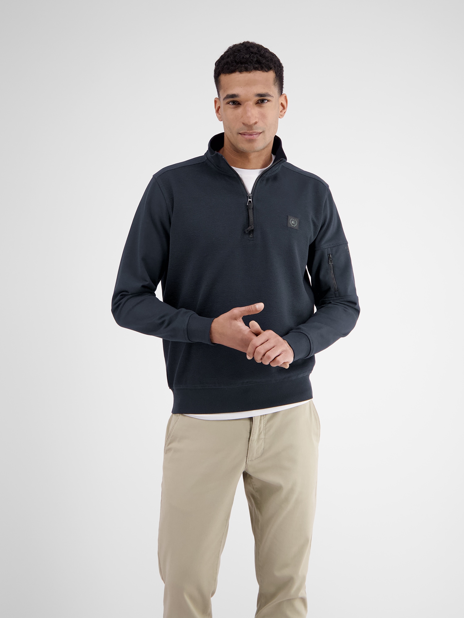 LERROS Sweatshirt »Herren Sweatshirt mit Troyerkragen«
