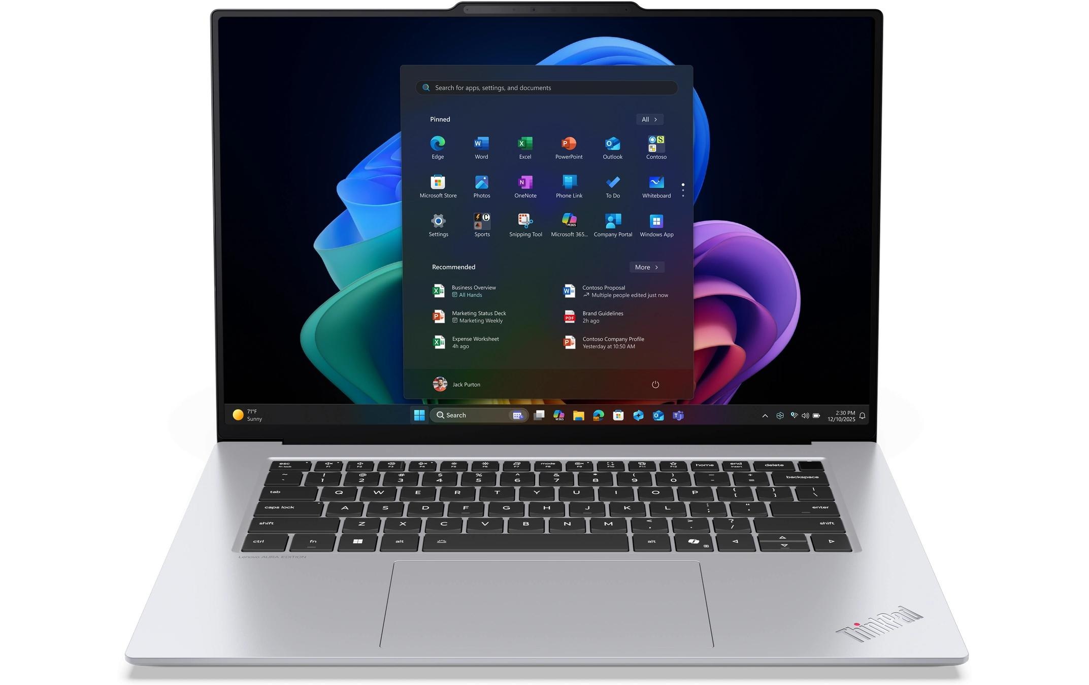 Lenovo Ordinateur portable »ThinkPad X9-15 Gen 1 Copilot+ PC (Intel)« 38,862 cm / 15,3 ″ Intel Core Ultra 7 1.000 Go SSD