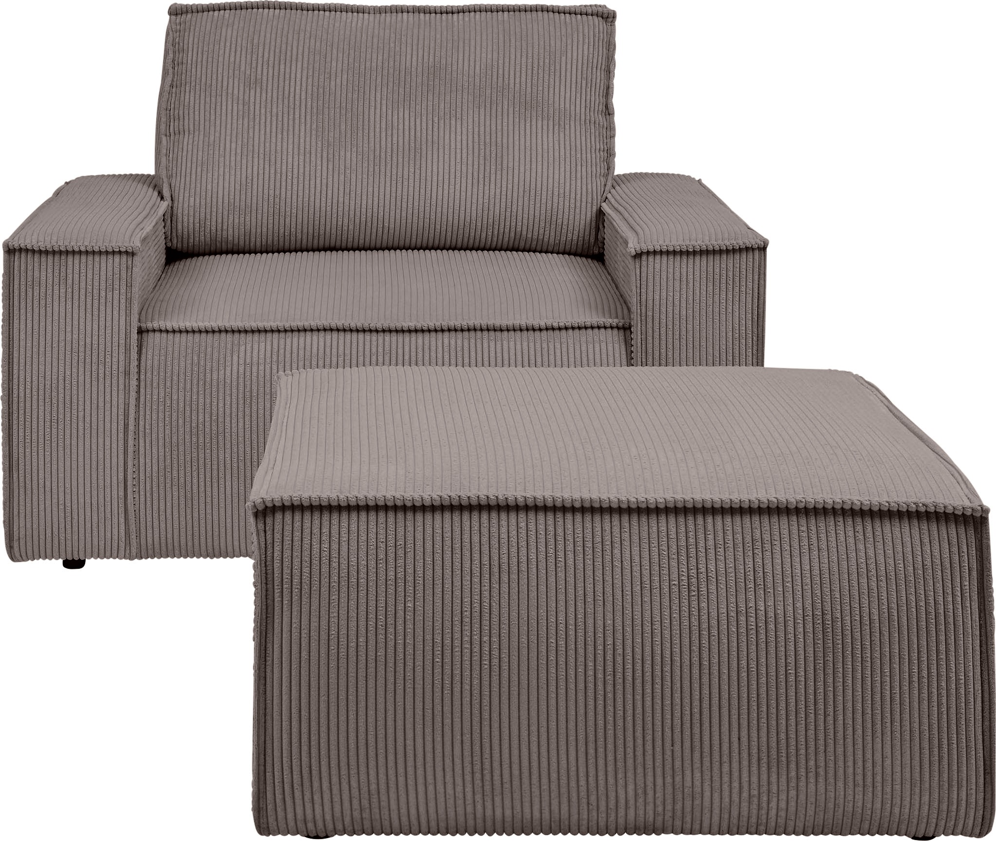 OTTO home Sessel "SHERWOOD Cord Sessel-Set" Loveseat und Hocker im Set, passend zur Polster-Serie SHERWOOD