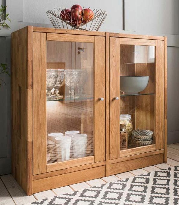 Image of Premium collection by Home affaire Standvitrine »Ecko«, aus schönem massivem Wildeichenholz, Breite 92 cm bei Ackermann Versand Schweiz