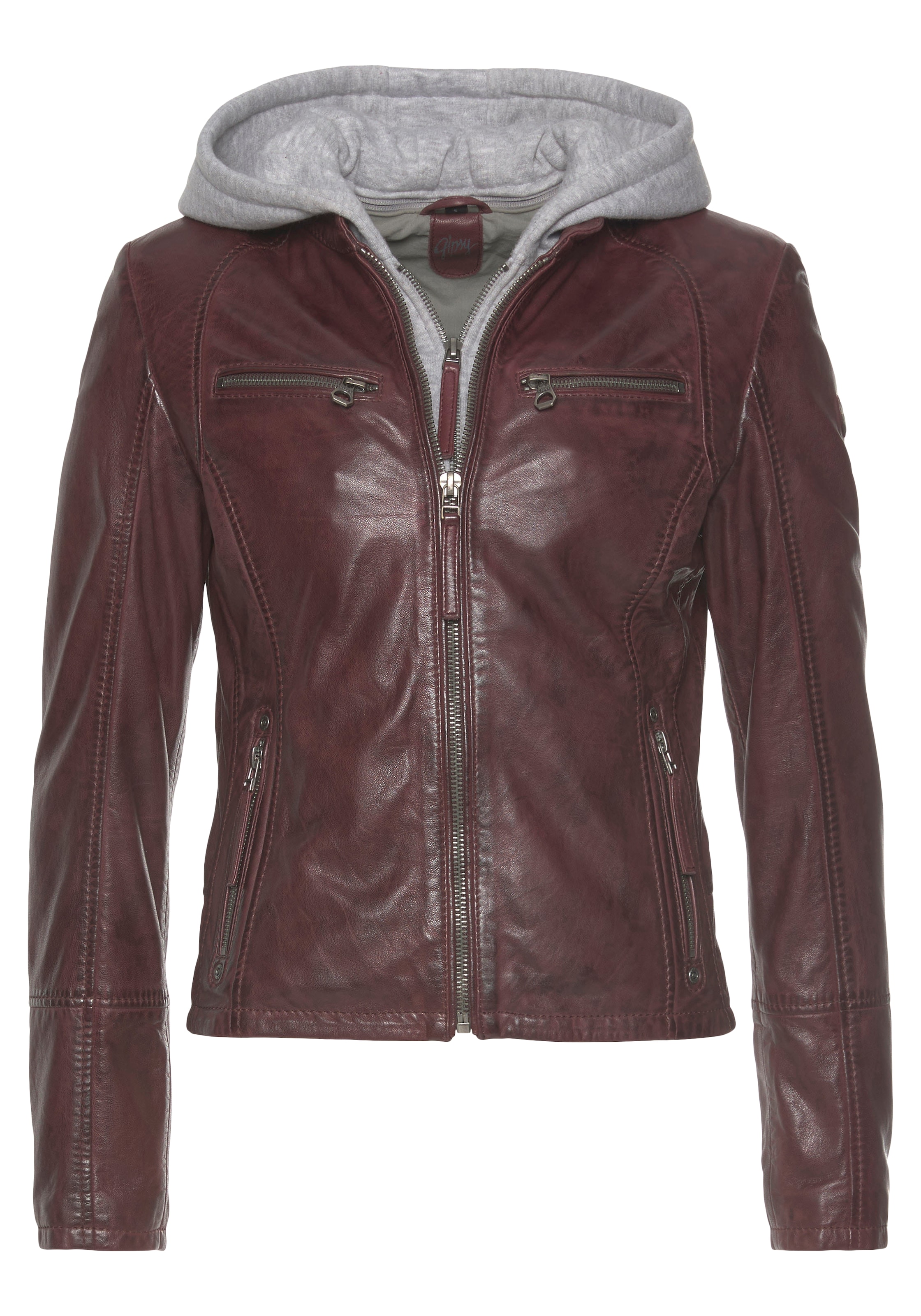 Mauritius Lederjacke »NOLA« mit Kapuze Two-in-One Style - mit abnehmbarer Jersey-Kapuze