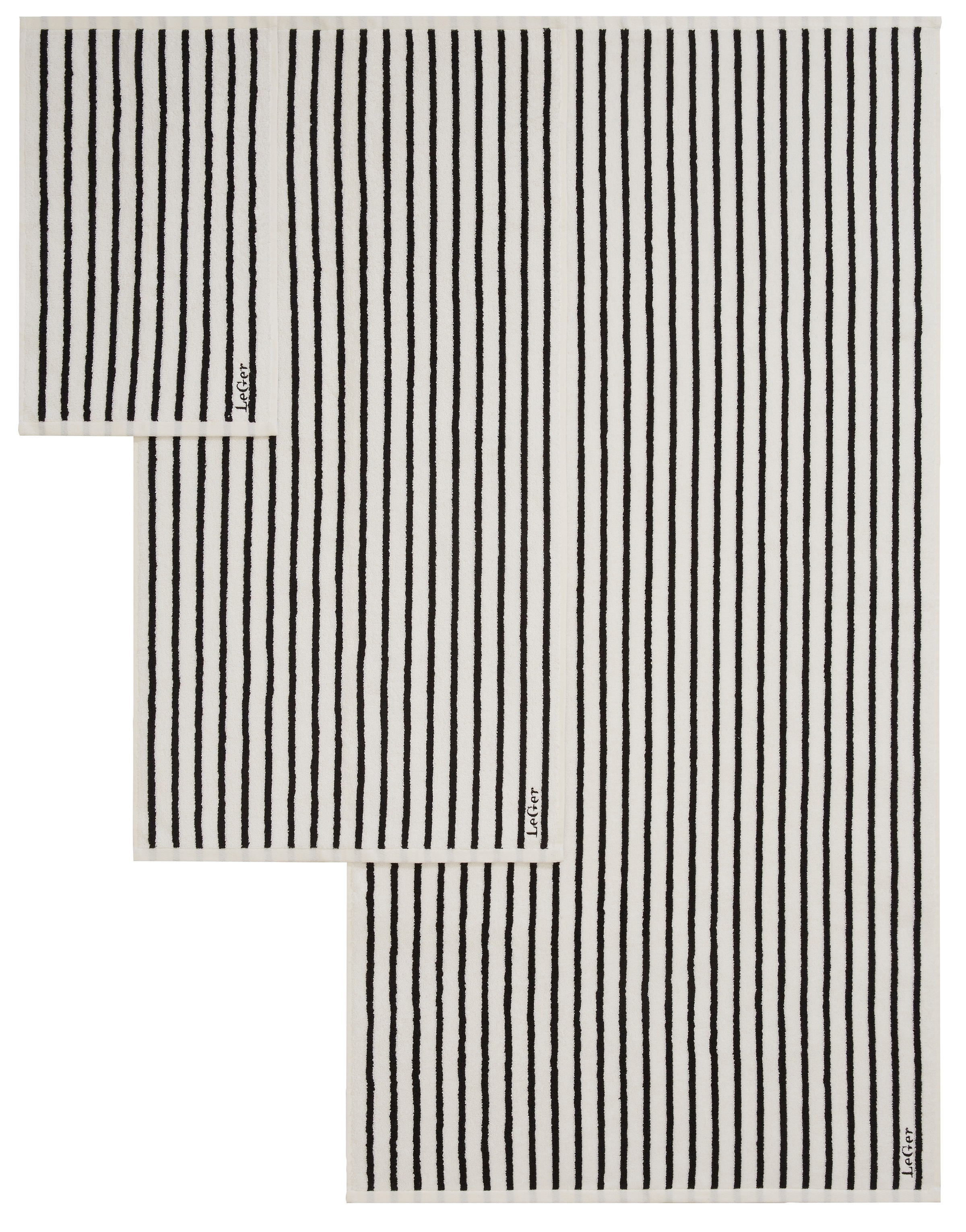 LeGer Home by Lena Gercke Handtuch Set »Tamsin, Duschtücher, Handtücher, Gästetücher, Premium 500 gr/m²« Set 6 Stk. Frottier mit Logostikerei, 100% Baumwolle, gestreift, weich, 5 Jahre Garantie