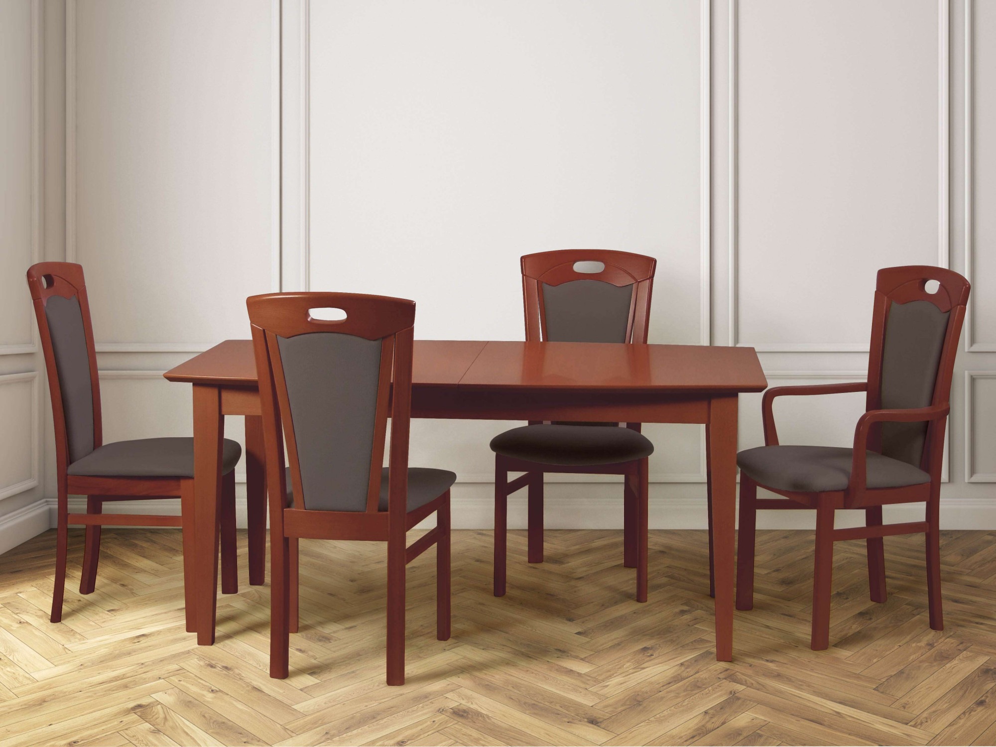 Home affaire Esszimmerstuhl »FERDI, Armlehnstuhl, Made in Italy, Massivholz«, 1 St., Feinstruktur, Bezug Feinstruktur (wasser-und fleckabweisend) oder Struktur