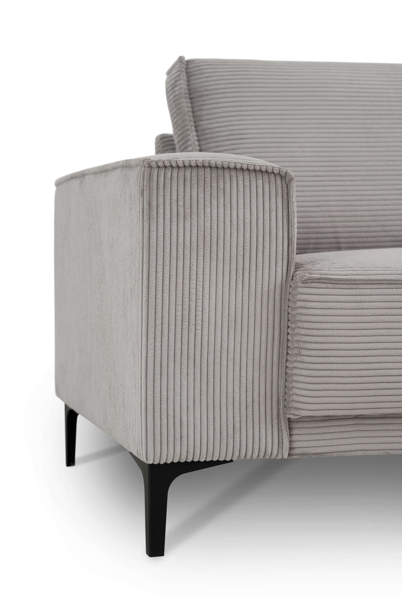 GOODproduct 3-places »OLAND Cord, Sofa, B: 224 cm, Skandi-Design« structure, tissu plat, microfibre de luxe, bouclé
