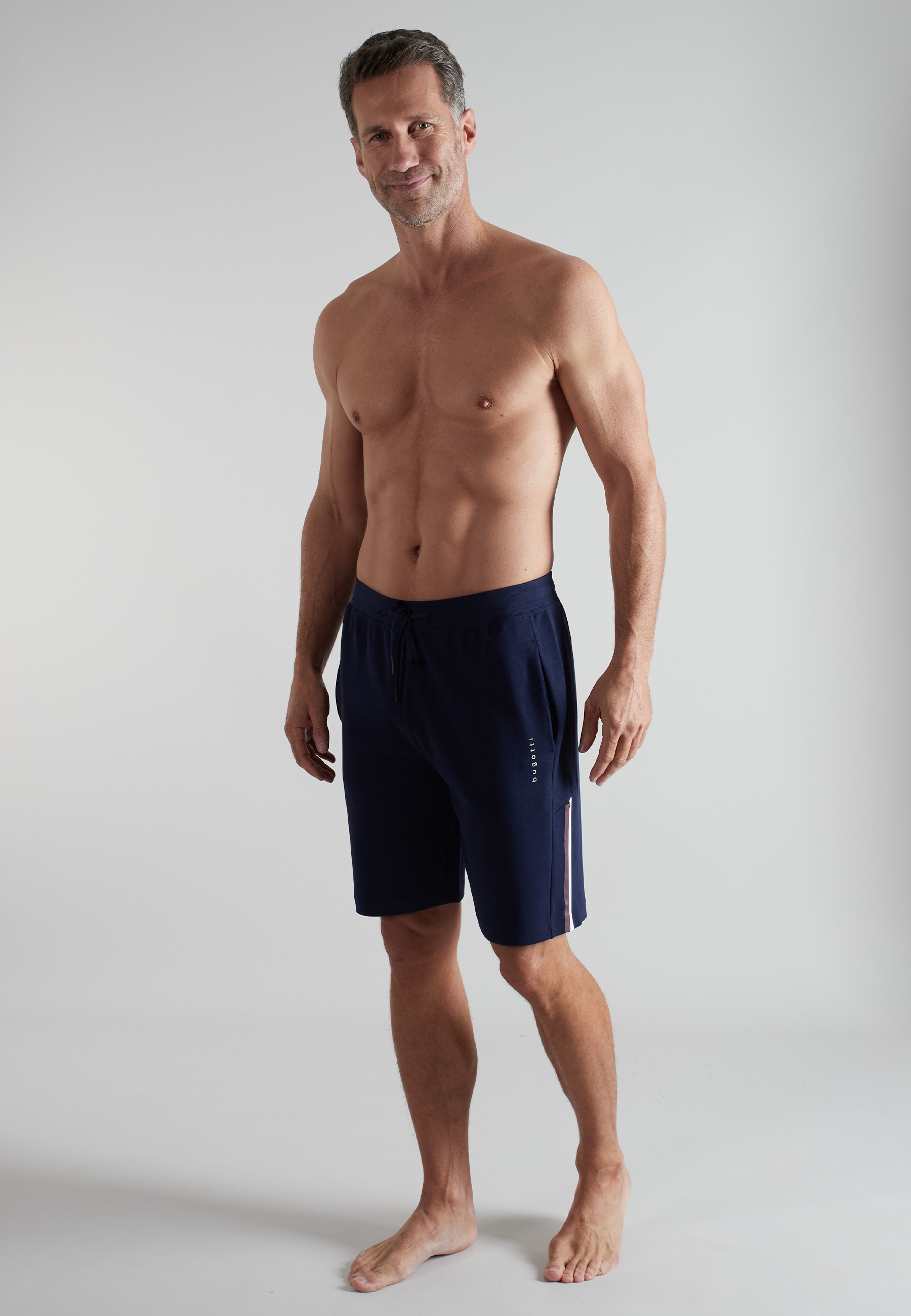 Image of bugatti Bermudas kurz, mit Logo, basic, bequem, weich, Baumwolle