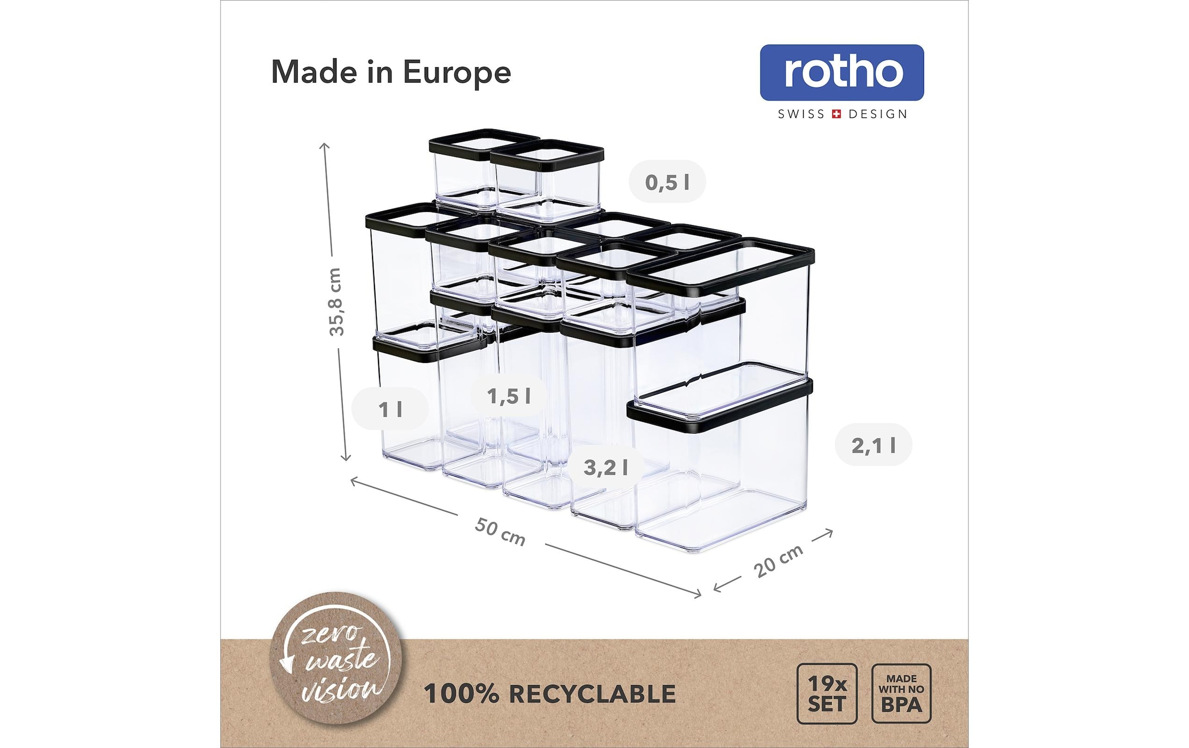 ROTHO Boîte à provisions »Set Premium 19 tlg. Loft 21 l« 19 tlg.