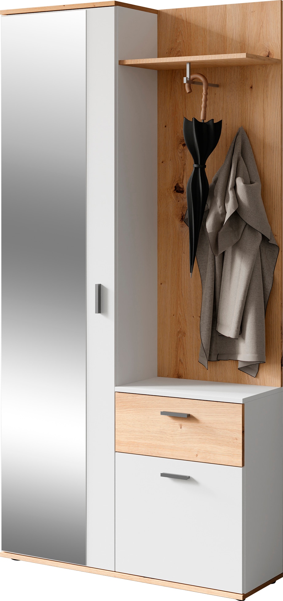 Image of byLIVING Kompaktgarderobe "Jakob" mit grossem Spiegel und Ablage, Breite 97 cm