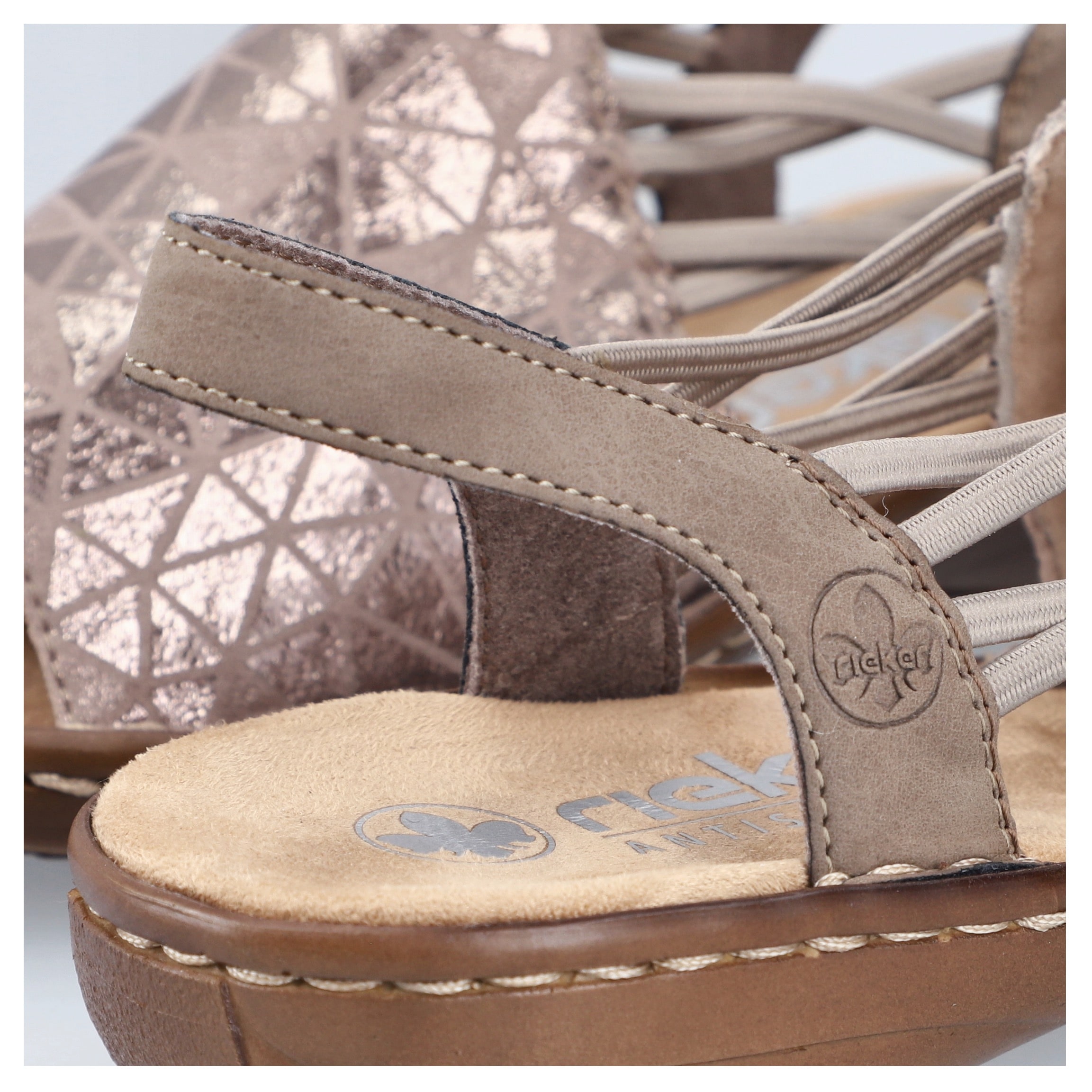 Rieker Sandale  chaussure d'été, sandale, talon compensé, avec bandes élastiques