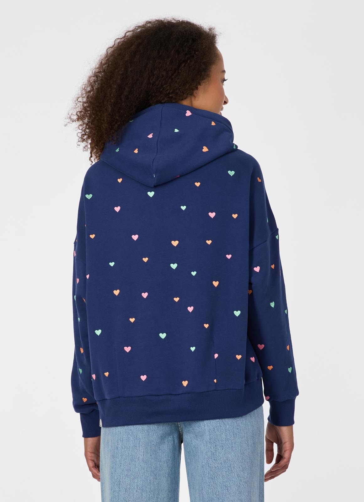 Ragwear Sweat à capuche »PIRITA HEARTS«, mit seitlichen Eingrifftaschen und bunter allover Herzchenstickerei
