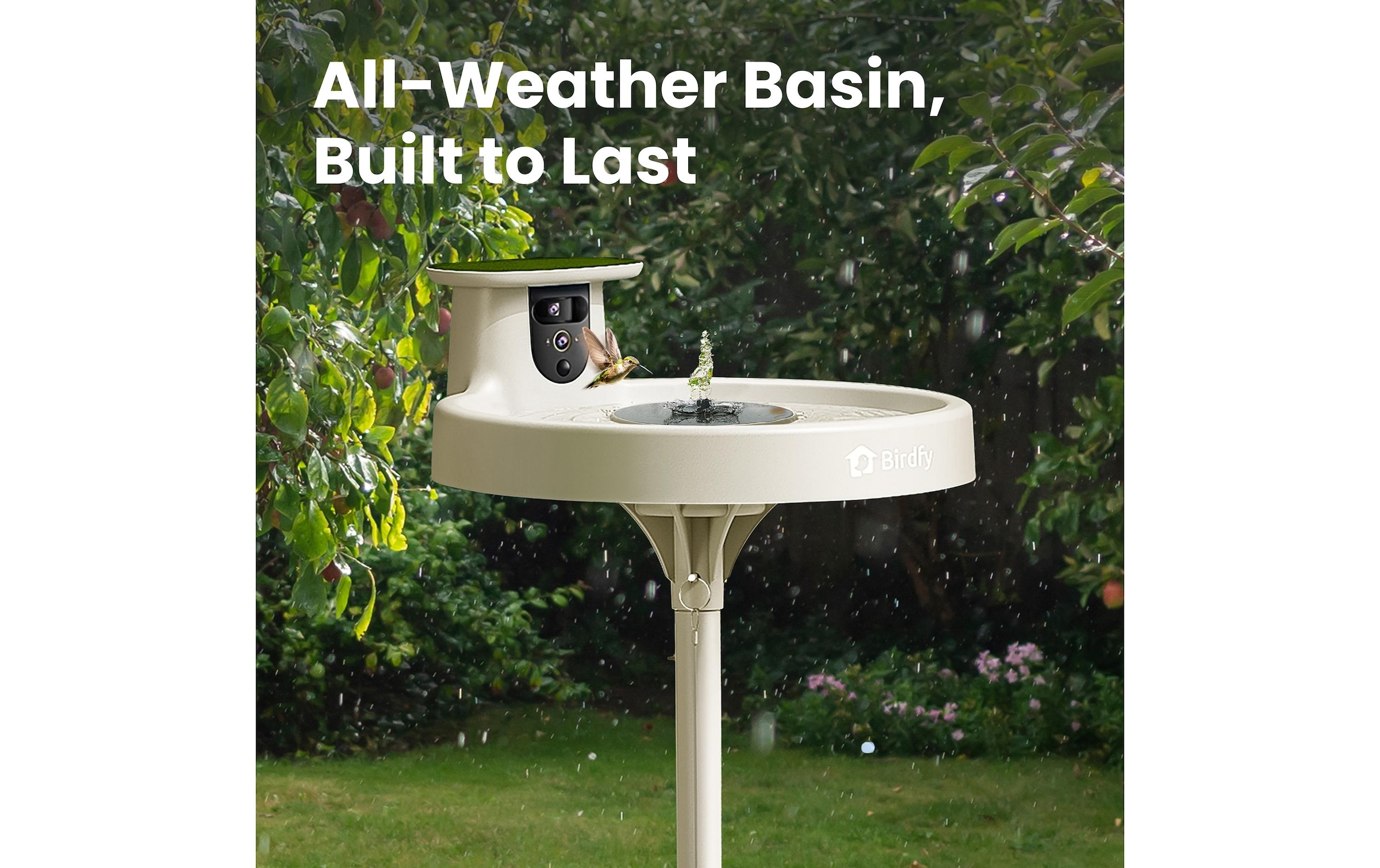 Birdfy Vogeltränke »Vogelbad mit Kamera« Solarbetrieben, KI und Video Vogelerkennung