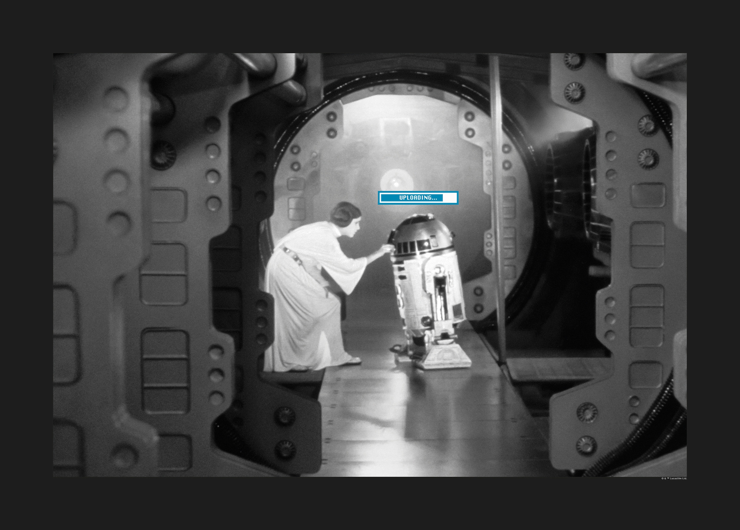 Image of Komar Bild "Star Wars Classic Leia R2D2 Upload" Star Wars 1 Stk. tlg. Wandbild zur Dekoration im Kinderzimmer - ohne Rahmen
