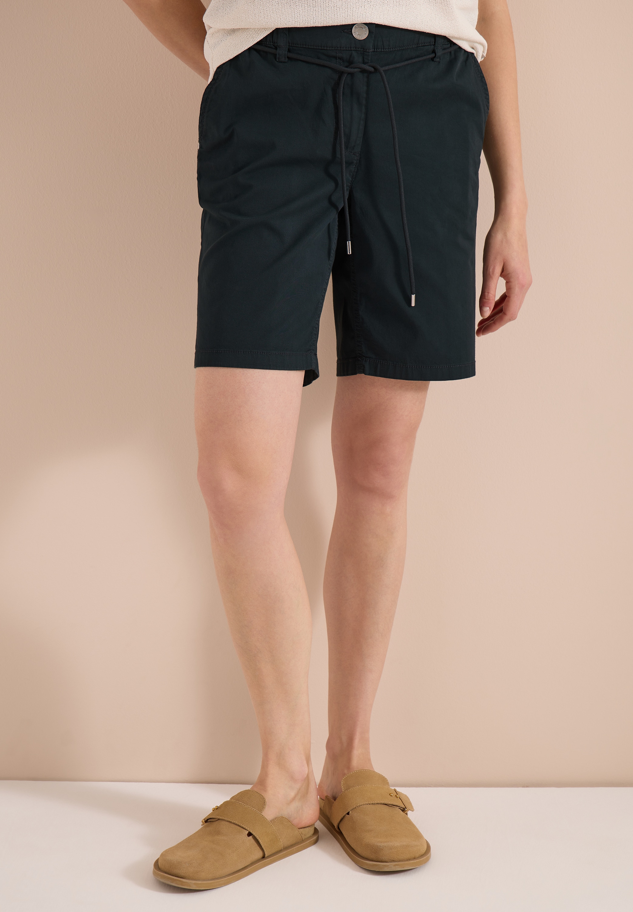 Image of Cecil Shorts Unifarbe, Loose Fit, mit Kordel