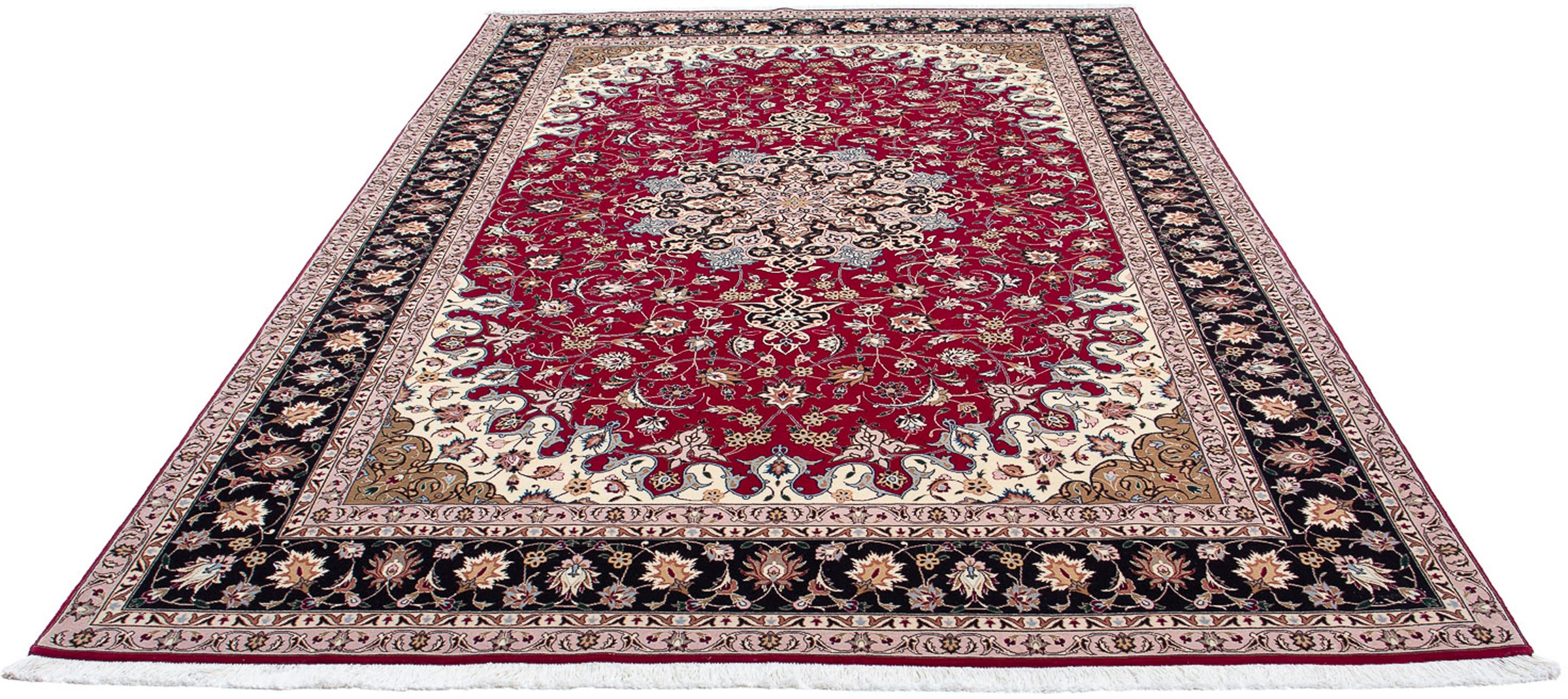 Image of morgenland Orientteppich »Perser - Täbriz - Royal - 316 x 203 cm - dunkelrot«, rechteckig, 7 mm Höhe, Wohnzimmer, Handgeknüpft, Einzelstück mit Zertifikat bei Ackermann Versand Schweiz