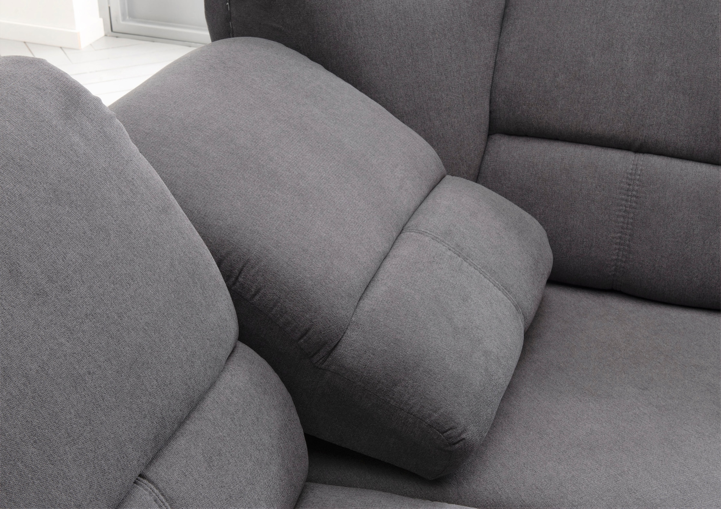Home affaire Ecksofa »Pisa L-Form, mit Schlaffunktion, Stauraum, 2x höhenverstellbare«, Kopfstützen und Relaxfunktion im Eckelement