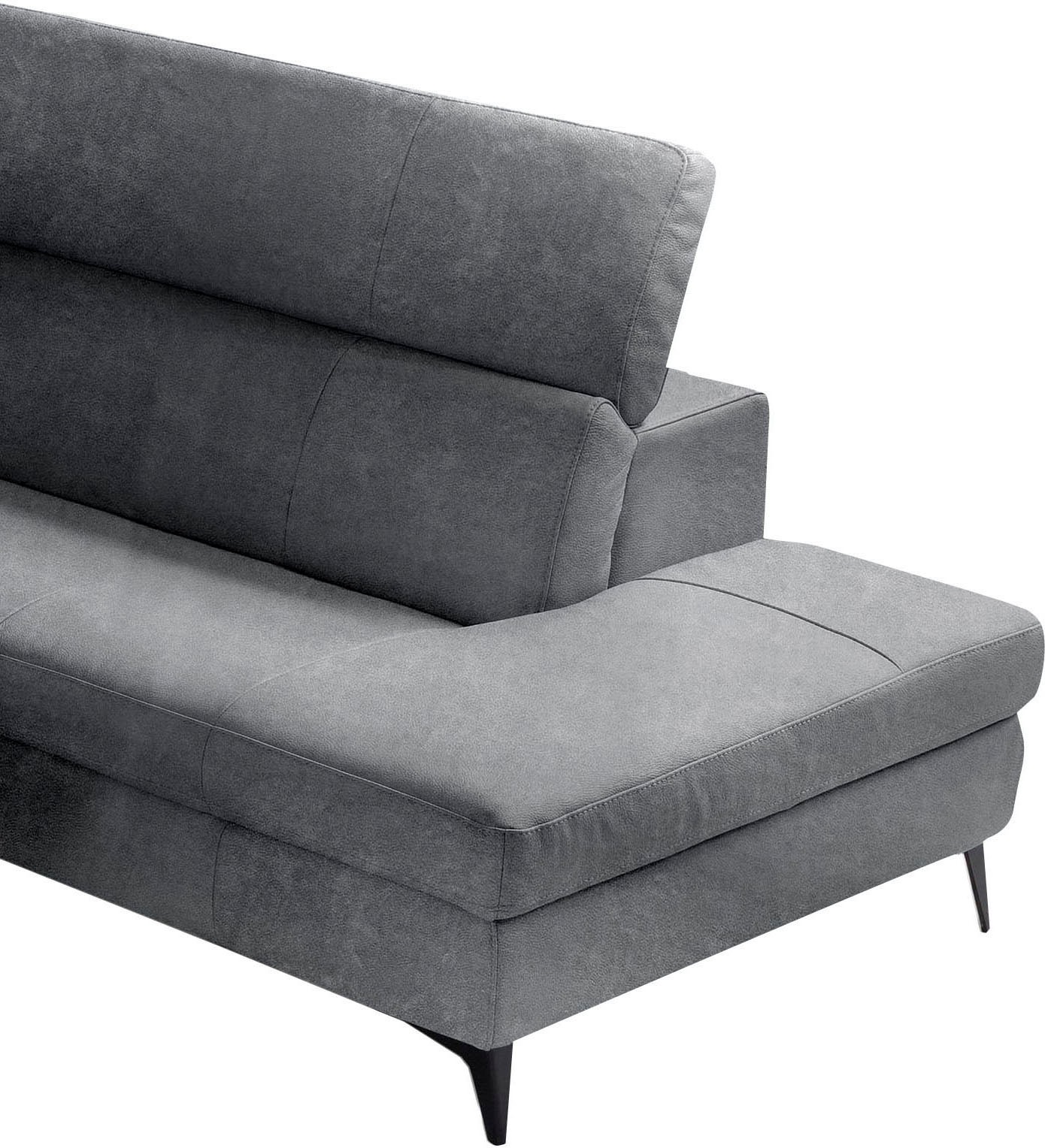 Egoitaliano Ecksofa »Edith, Designsofa mit hohem Sitzkomfort, L-Form«, inkl. elektrischer Relaxfunktion und manuell verstellbaren Kopfteilen