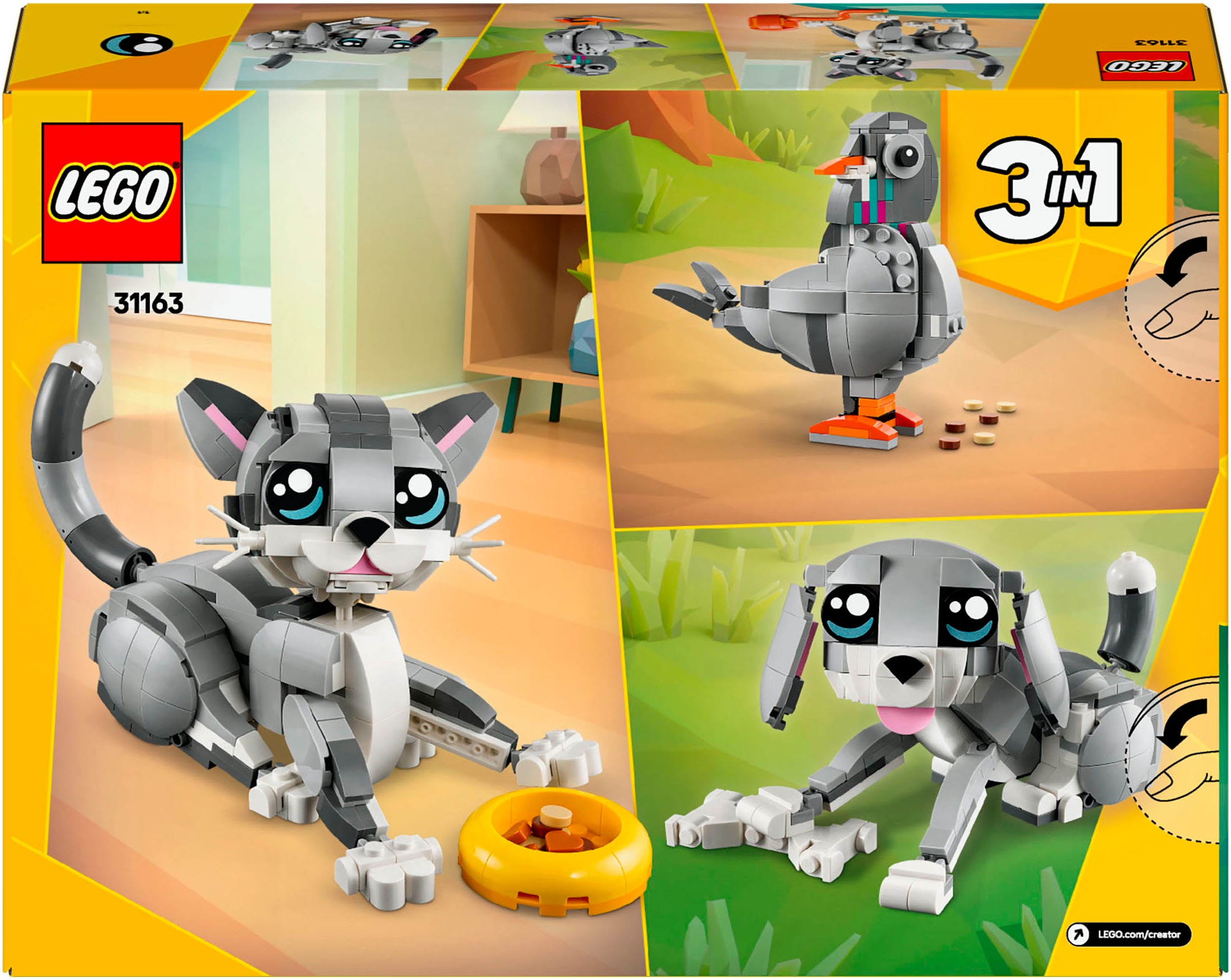 LEGO® Konstruktionsspielsteine »Graue Katze (31163), LEGO Creator« Made in Europe