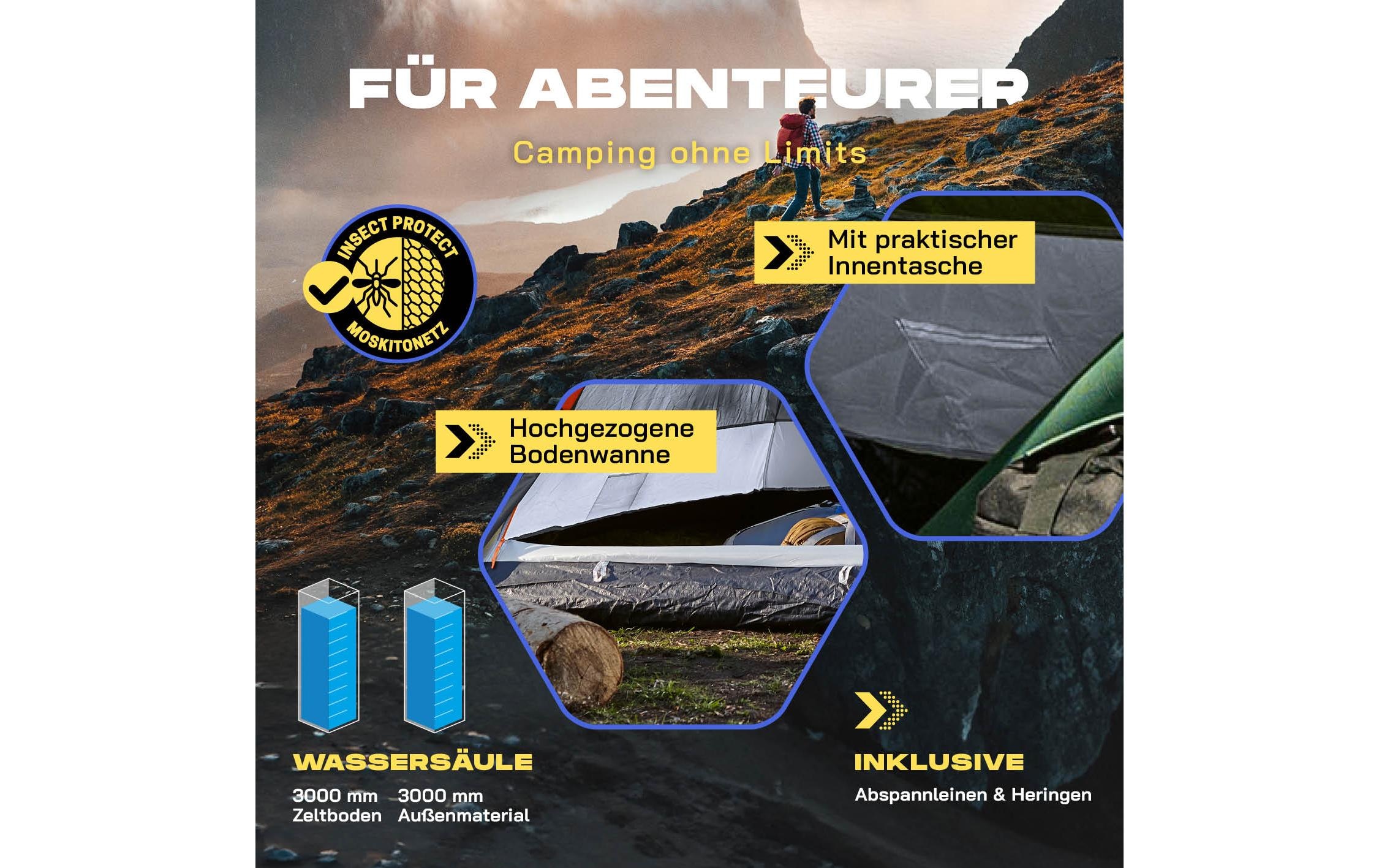 Kuppelzelt »Where tomorrow 3 Personen«, 3 Personen