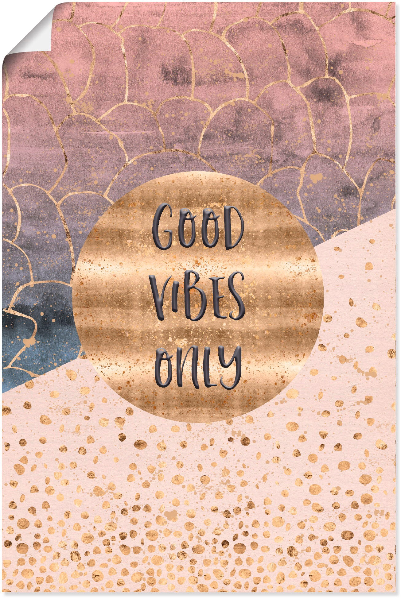 Image of Artland Wandbild »Nur gute Schwingungen«, Sprüche & Texte, (1 St.), in vielen Grössen & Produktarten - Alubild / Outdoorbild für den Aussenbereich, Leinwandbild, Poster, Wandaufkleber / Wandtattoo auch für Badezimmer geeignet bei Ackermann Versand Schweiz