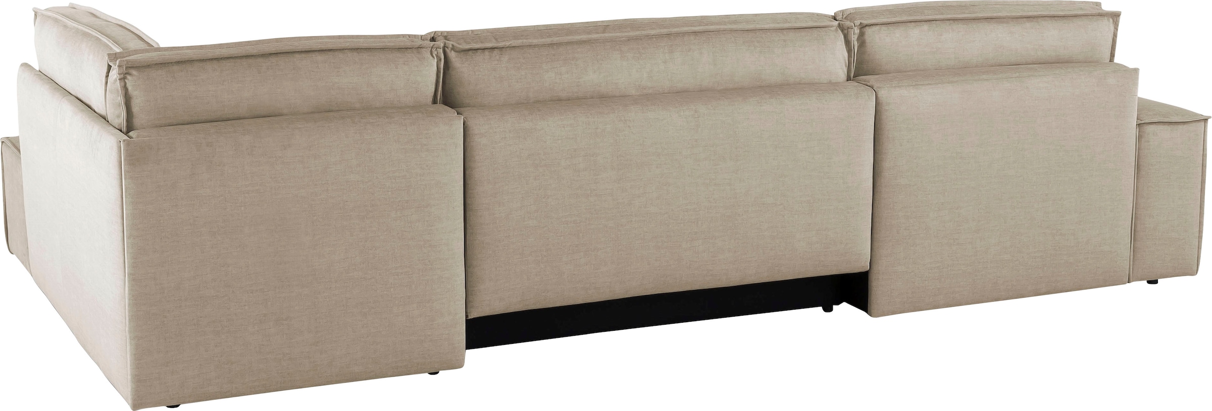 Home affaire Wohnlandschaft »SHERWOOD 329 cm, U-Form, Schlafsofa,«, Schlaffunktion m. Bettkasten (194x139 cm), Cord, Vintage, Samtvelours