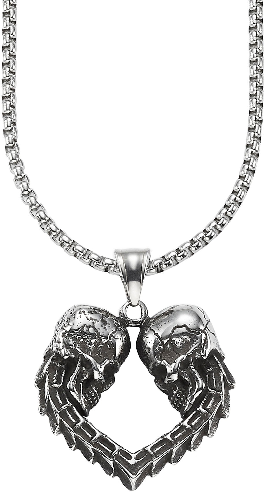 Kette mit Anhänger »Schmuck Geschenk Venezia Gothic Herz Totenkopf, B4117N/20/00/55«