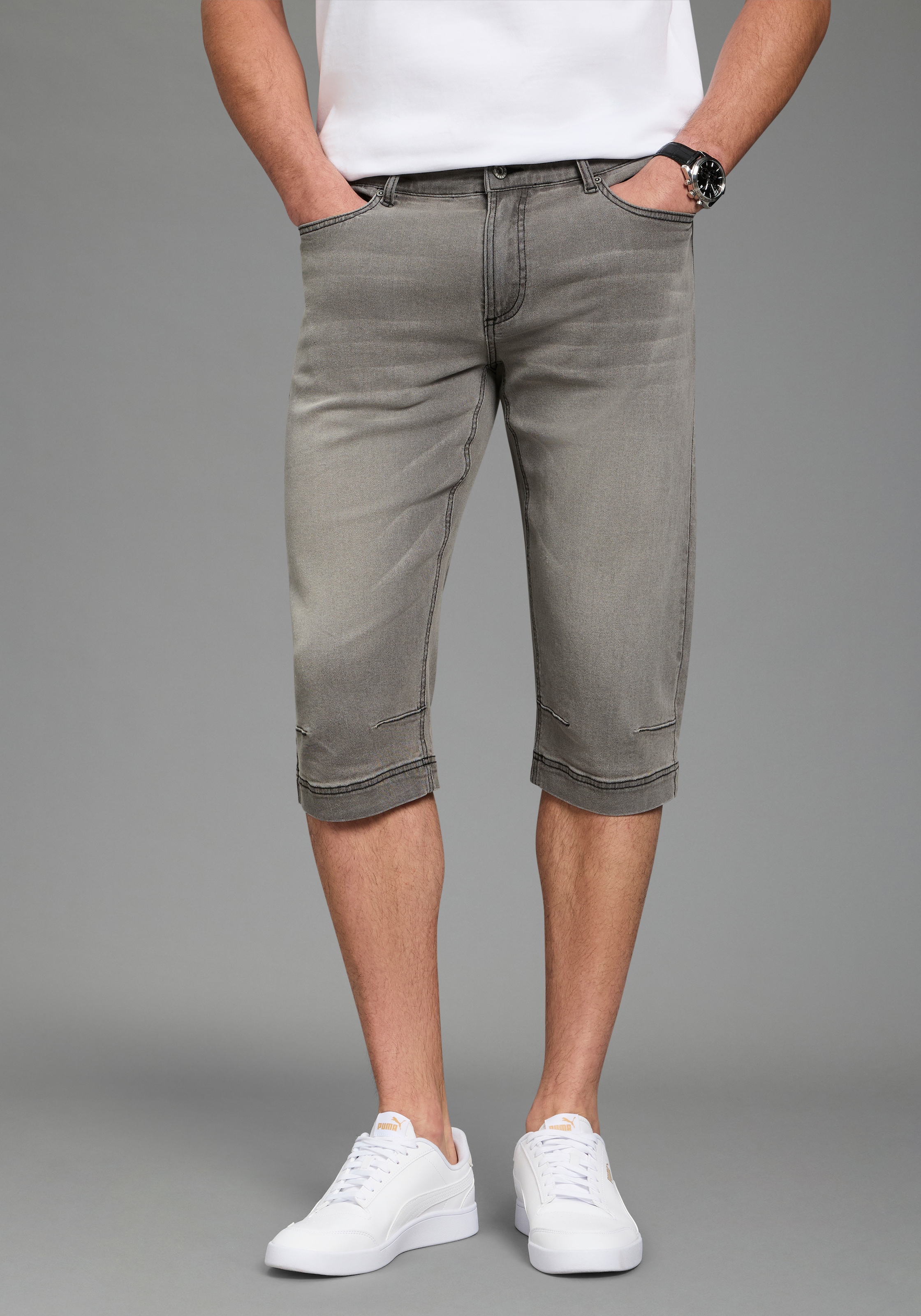 Bruno Banani Bermuda en jean »Hutch-Bermuda« Straight-Fit, normale Leibhöhe, aus elastischem Denim-Material
