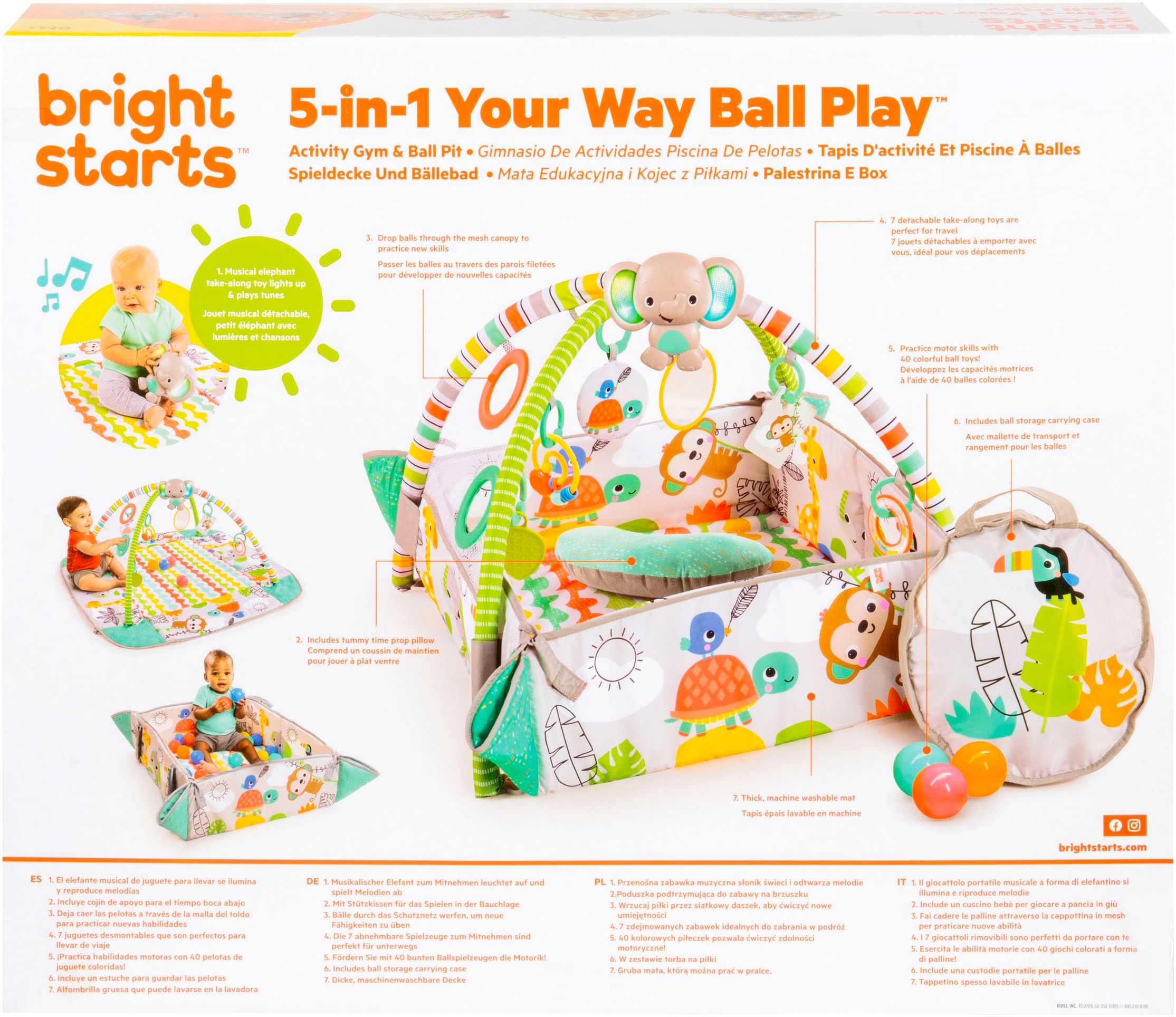 Bright Starts Arche de jeu »5-in-1 Your Way Ball Play™ Activity Gym & Ball Pit - Totally Tropical™« mit Licht und Sound