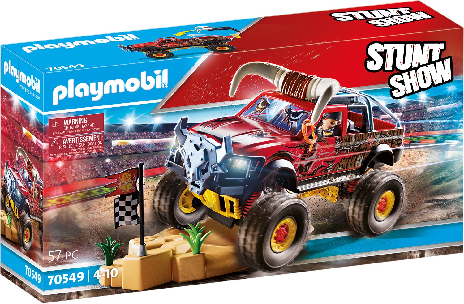Image of Playmobil® Konstruktions-Spielset »Monster Truck Horned (70549), Stuntshow«, (57 St.) bei Ackermann Versand Schweiz