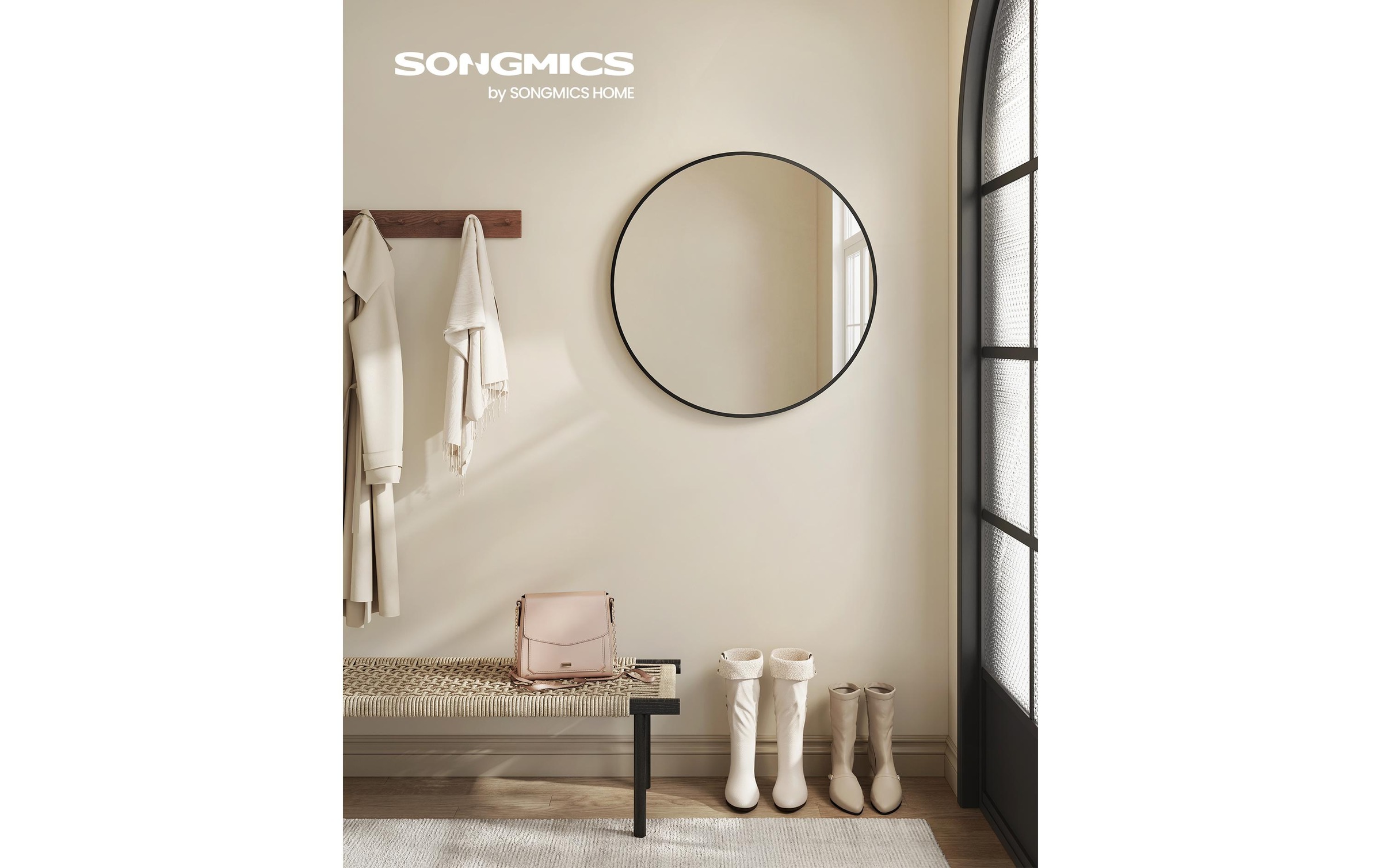 SONGMICS Spiegel »Ø 61 cm Schwarz«