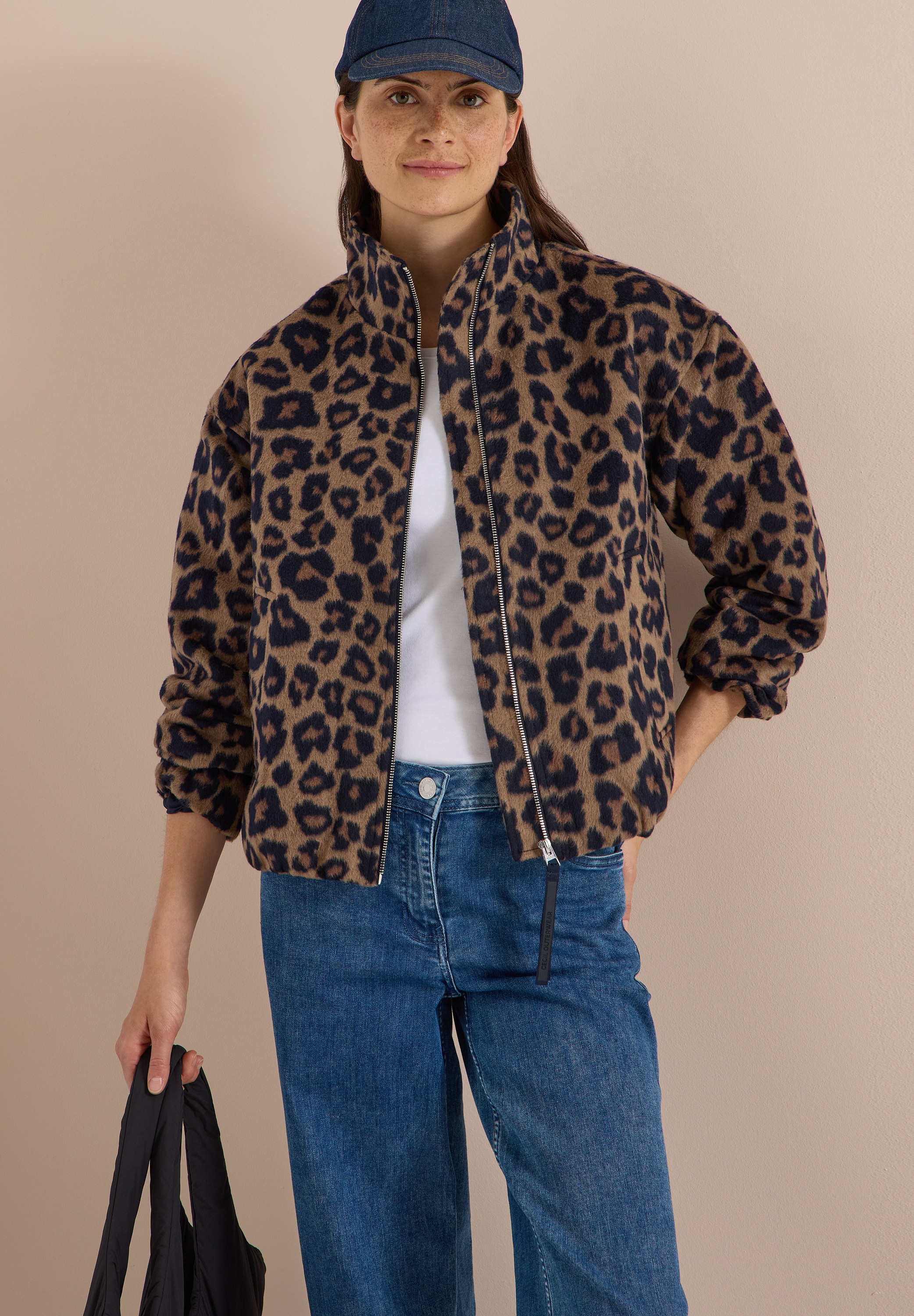 Cecil Blouson peluche en mélange de polyester avec contenu en laine,