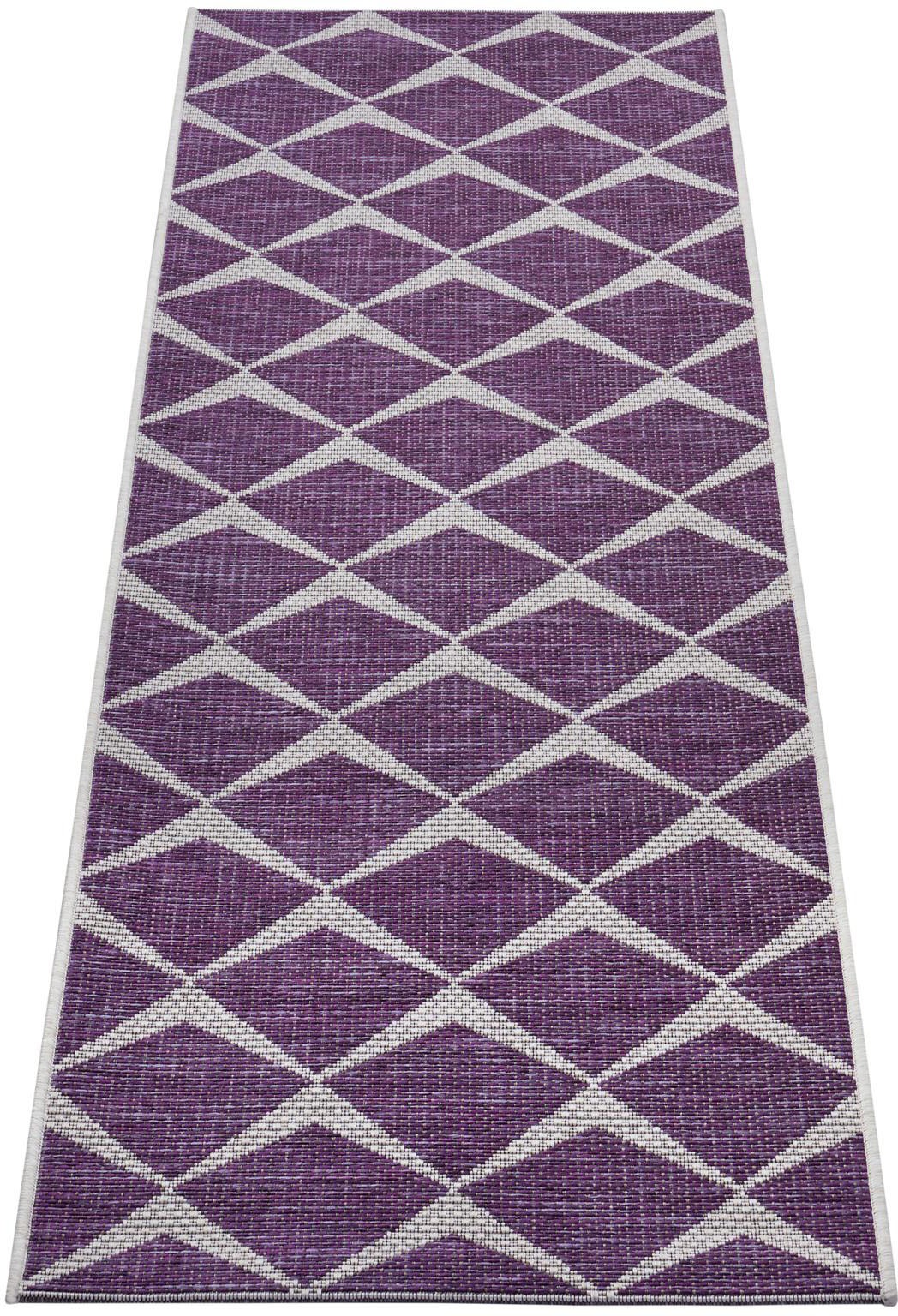 Image of NORTHRUGS Läufer »Escala«, rechteckig, 4 mm Höhe, Flachgewebe In und Outdoor geeignet, Fischgrät Design, gekettelt, Wohnzimmer, Balkon, Terrasse, Garten, Robust, Pflegeleicht bei Ackermann Versand Schweiz