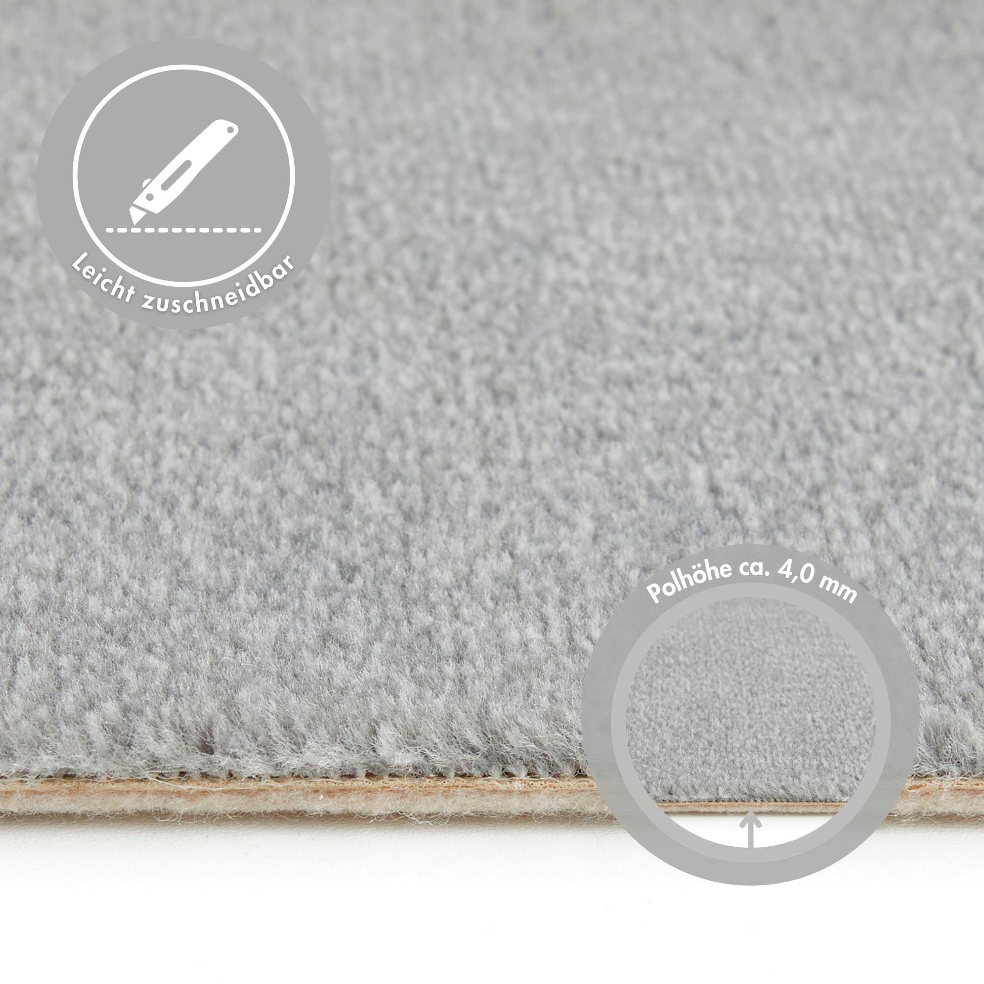 Andiamo Teppichboden »Catania, Velours, Made in Belgium« rechteckig 7,5 mm Höhe meliert, Breite 400 cm oder 500 cm, strapazierfähig & pflegeleicht