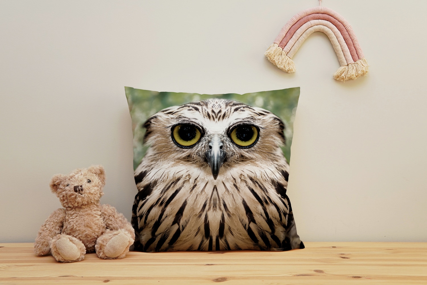 Image of queence Dekokissen "Eule" Kissenhülle mit HD Premium Druck, geruchsneutral, 40x40cm