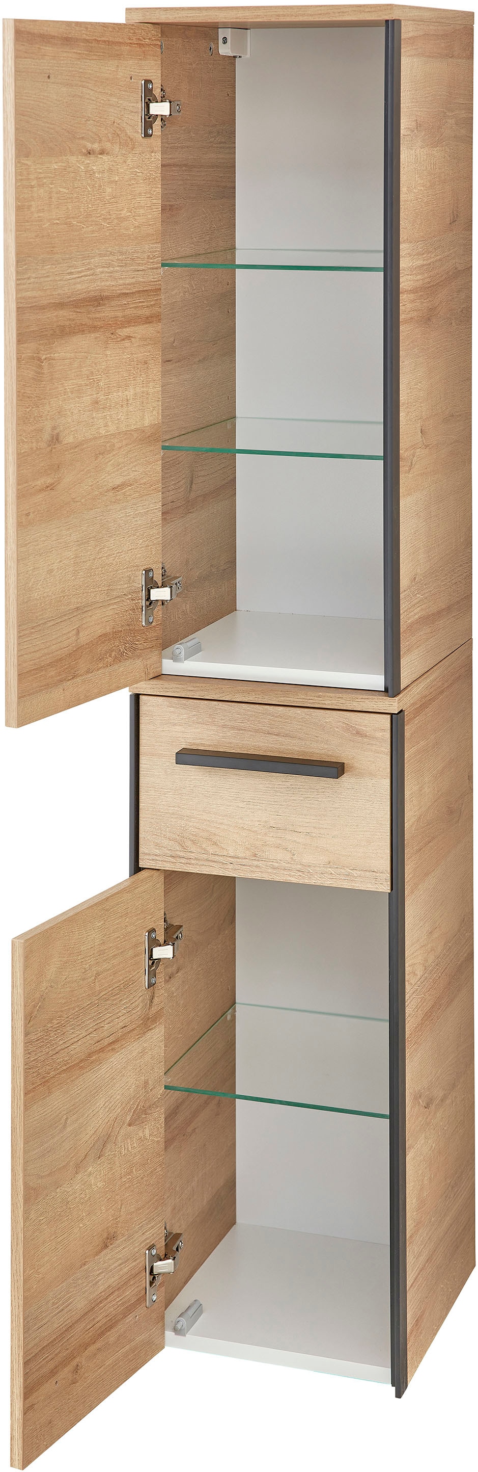 Saphir Ensemble de meubles de salle de bain »Quickset 395 3-teilig, Waschbeckenunterschrank mit LED-Spiegelschrank« 4 cuis tlg.