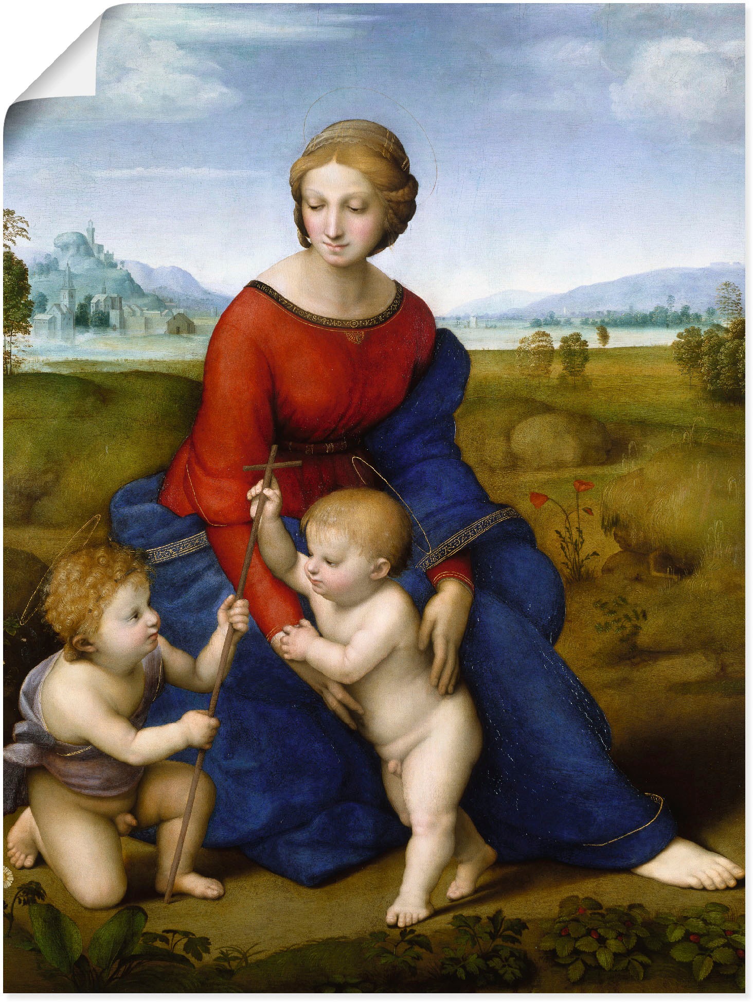 Image of Artland Wandbild »Die Madonna im Grünen.«, Religion, (1 St.), in vielen Grössen & Produktarten -Leinwandbild, Poster, Wandaufkleber / Wandtattoo auch für Badezimmer geeignet bei Ackermann Versand Schweiz