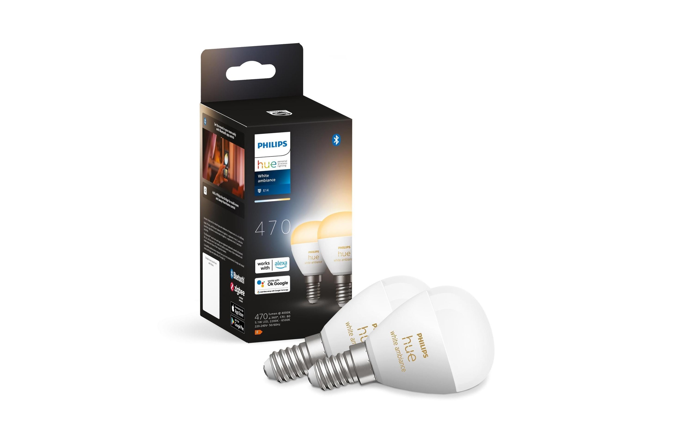 Philips Hue LED-Leuchtmittel »White Ambilight«, E14