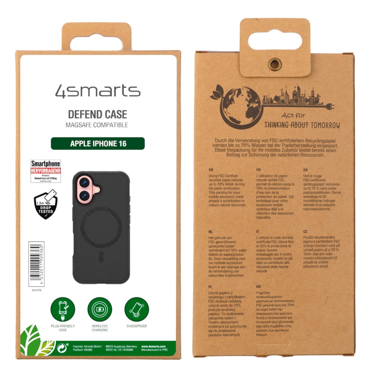 4smarts Handyhülle »Defend Case für Apple iPhone 16«, Backcover, Schutzhülle, Handyschutzhülle, Case, Schutzcase, stossfest