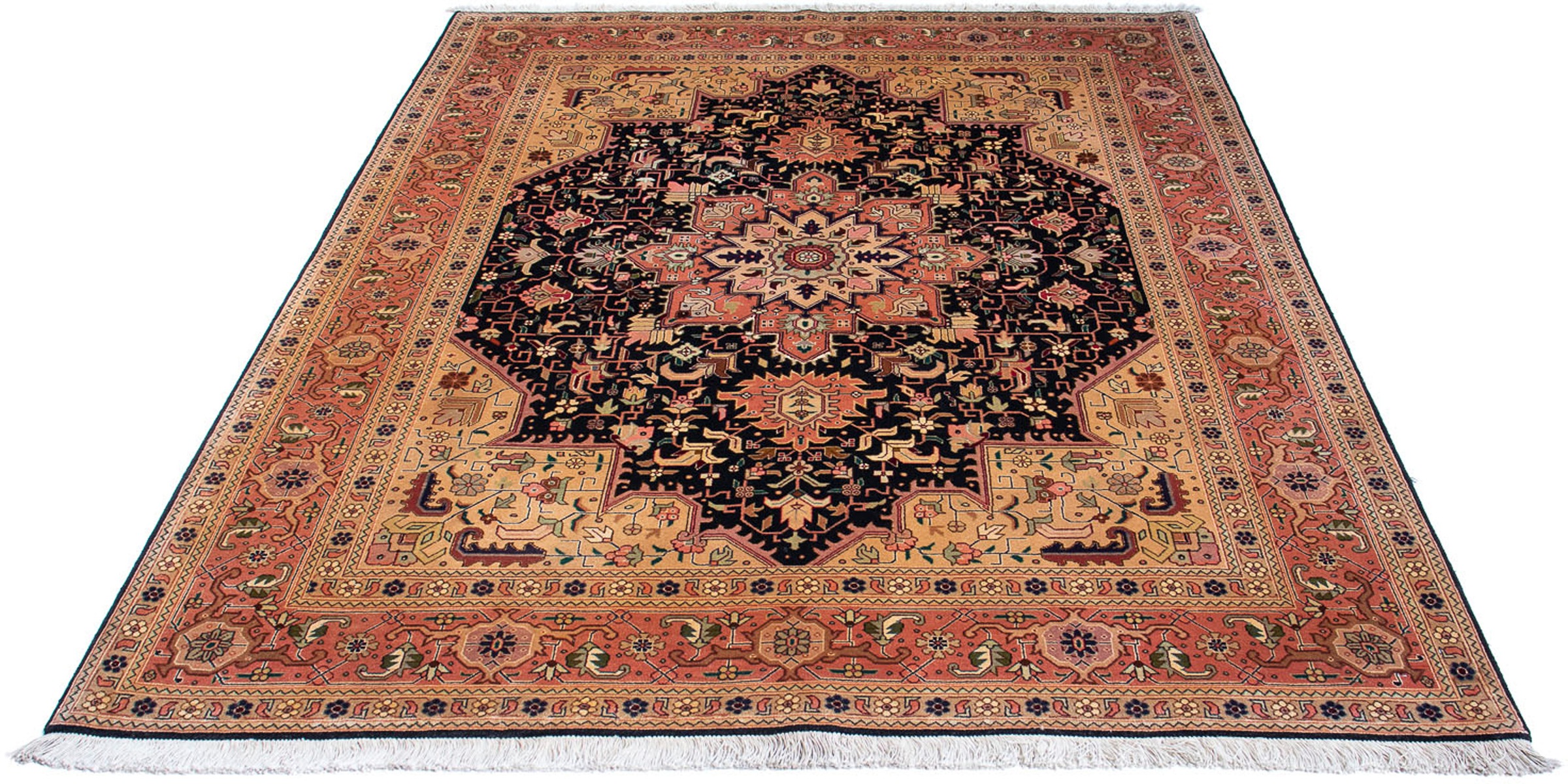 Image of morgenland Orientteppich »Perser - Täbriz - Royal - 203 x 150 cm - hellbraun«, rechteckig, 7 mm Höhe, Wohnzimmer, Handgeknüpft, Einzelstück mit Zertifikat bei Ackermann Versand Schweiz