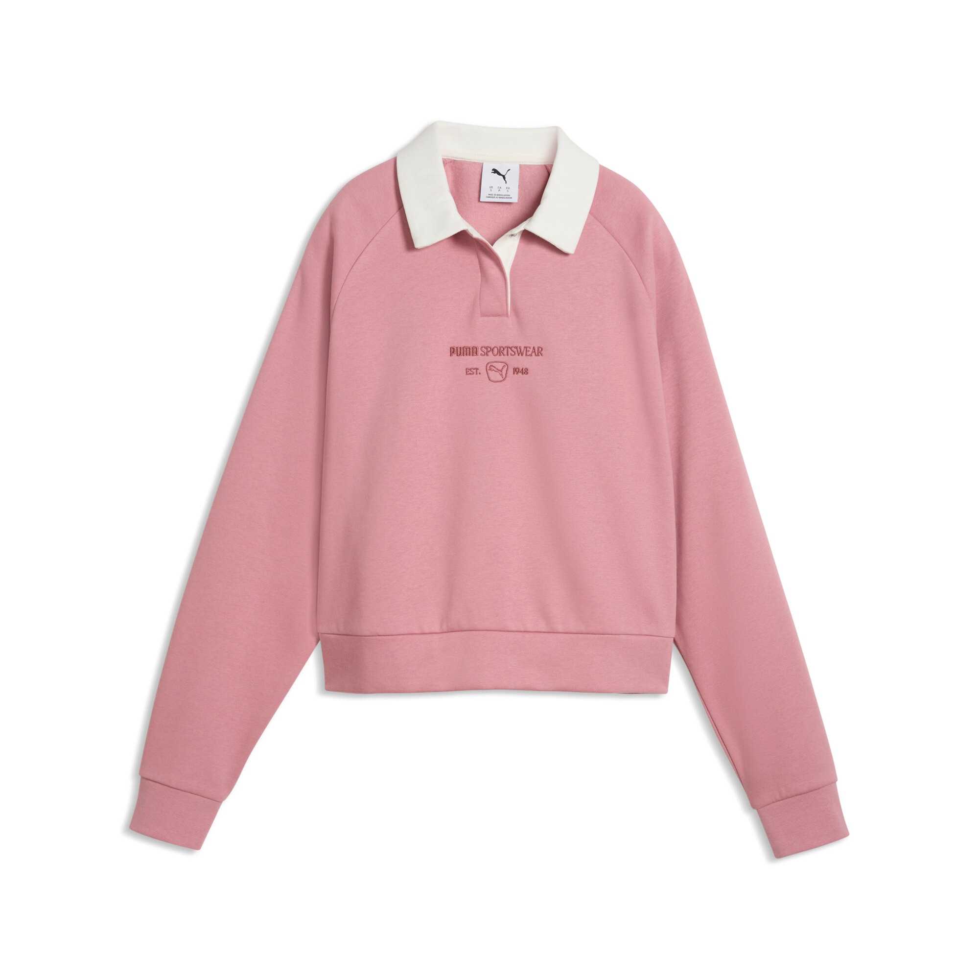 Image of PUMA Kapuzensweatshirt "CLASS RELAXED LONGSLEEVE POLO FL", mit Kapuze, normaler Kragen, mit Ärmellänge lang