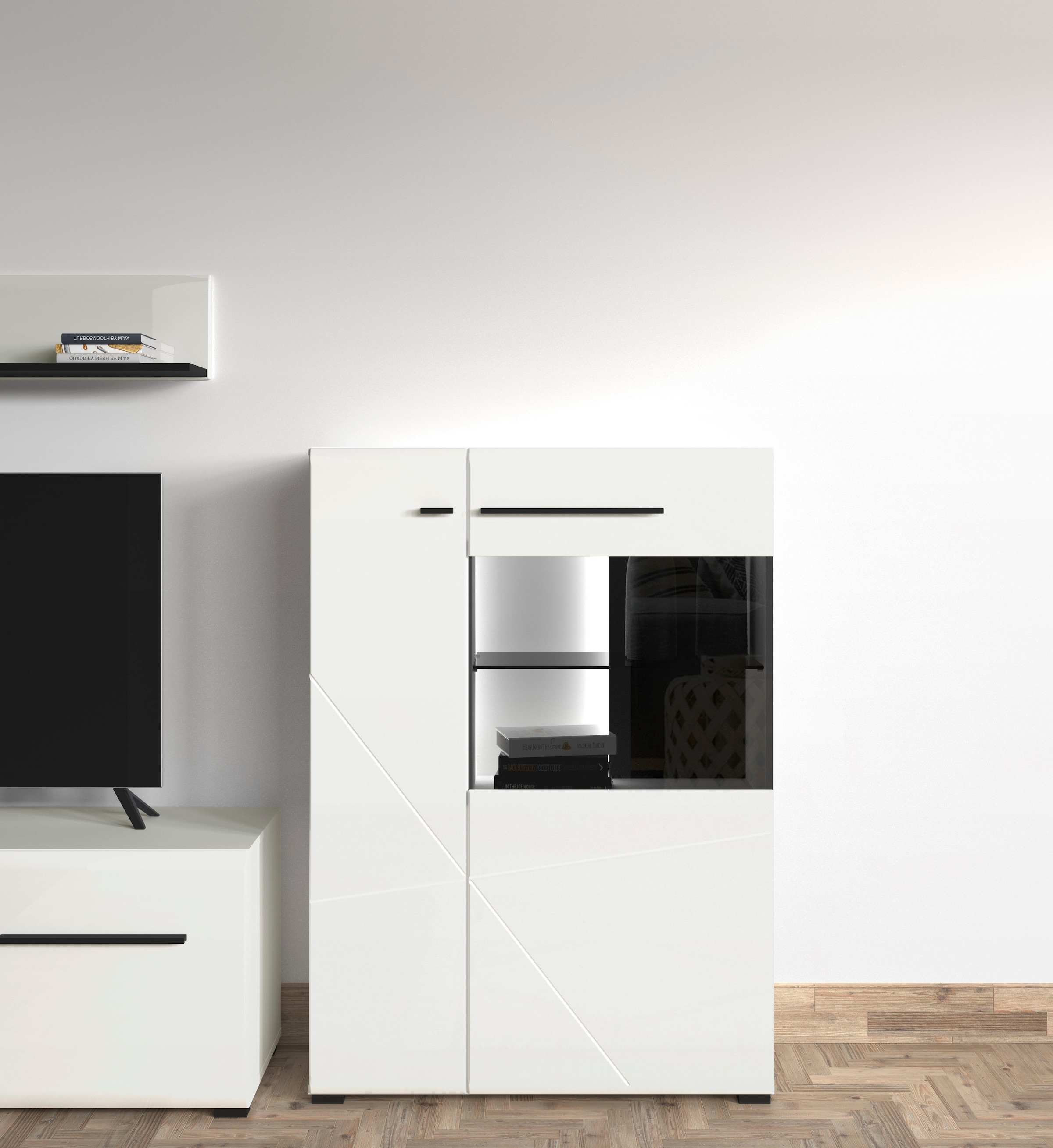 Image of INOSIGN Highboard "Trentino" Vitrine, Soft-Close-Funktion, Hochglanzfronten, Breite 87 cm