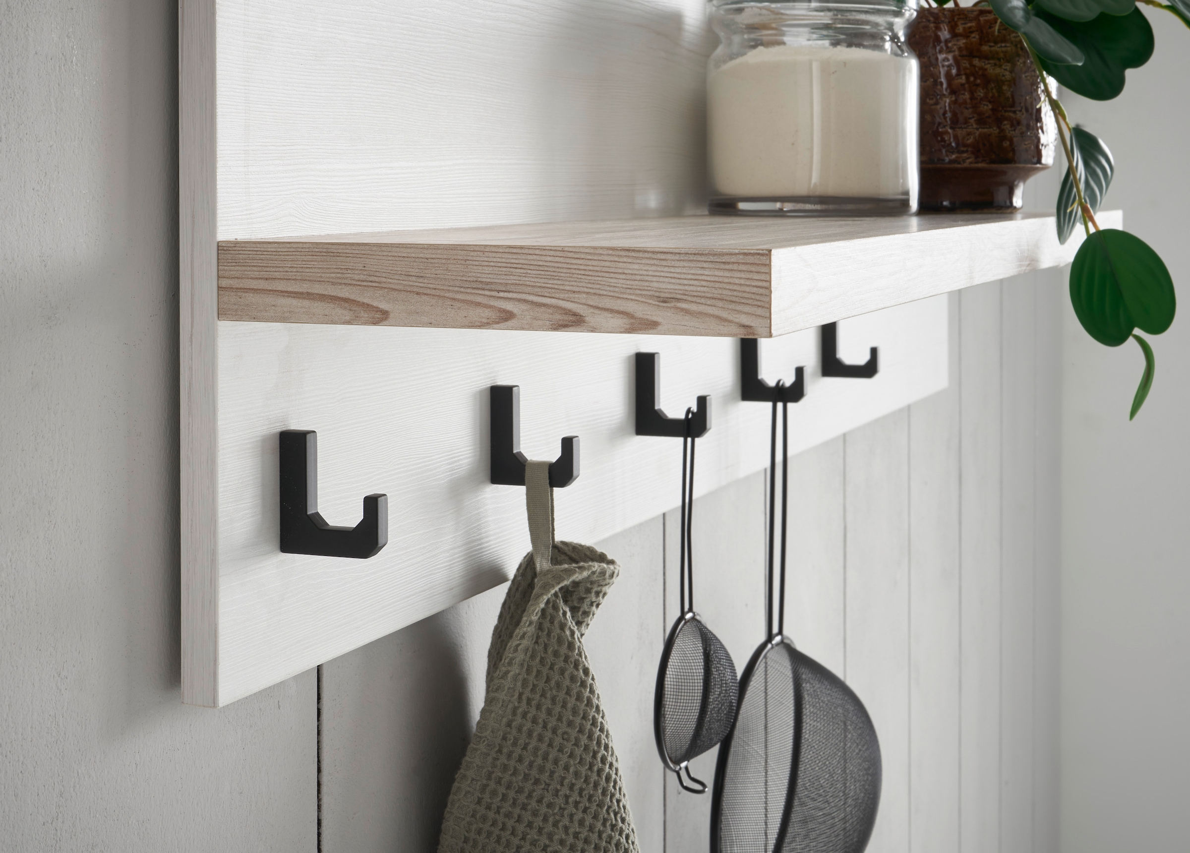 Home affaire Küchenregal »Florenz, Wandboard in Pinie Weiss, Hängeregal, Wandregal«, im Landhausstil, Breite 130 cm, 28 mm starker Ablageboden