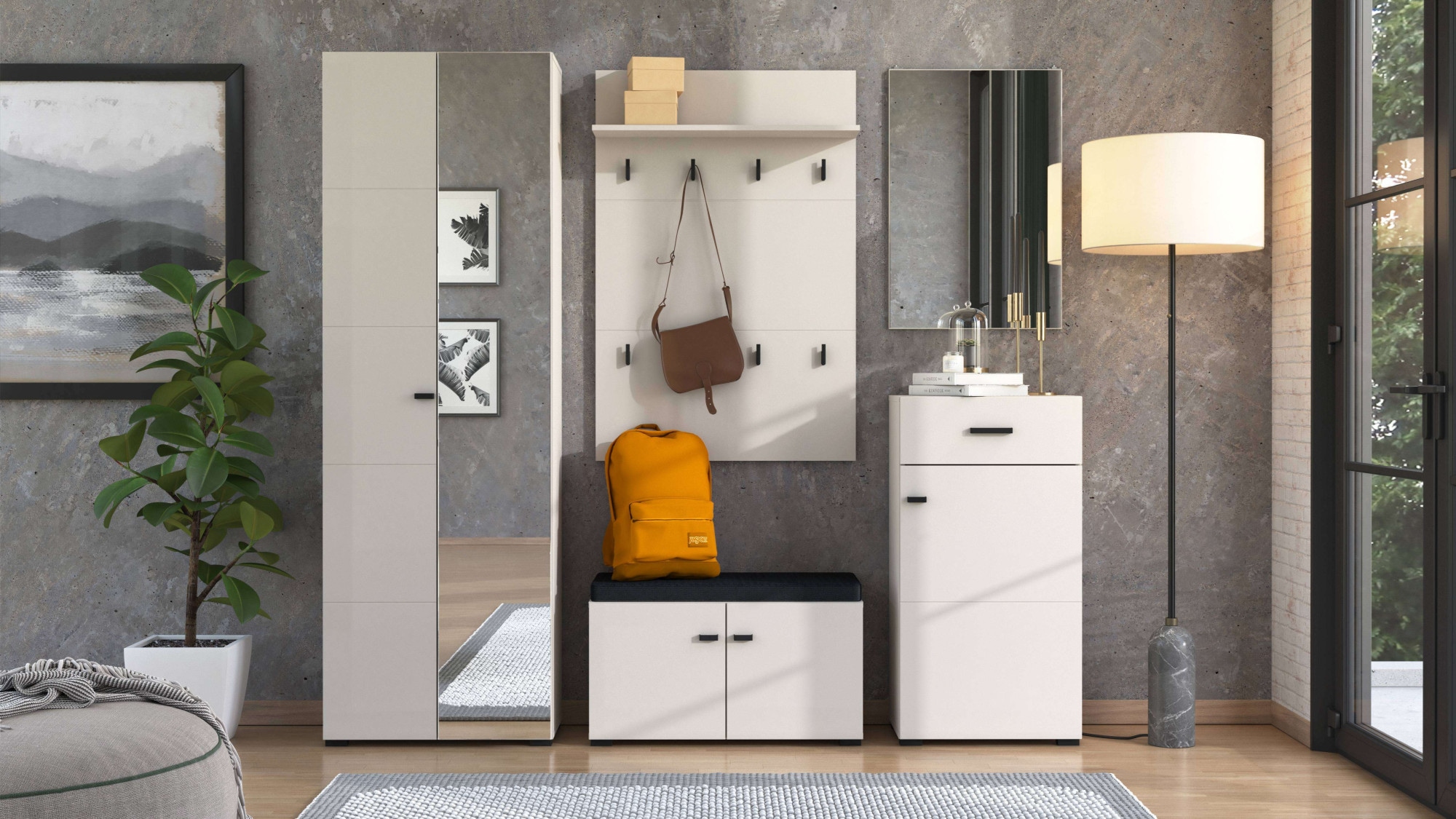 Home affaire Garderobenpaneel »Rathlin, Wandregal Wandpaneel, Wandgarderobe praktisch & stillvoll« mit 6 Kleiderhaken und Ablage für Accessoires, Breite 77 cm