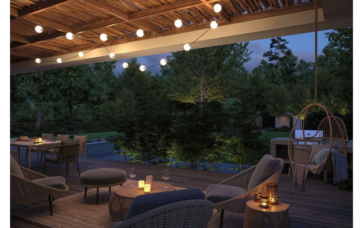 Paulmann Guirlande lumineuse LED »Naima IP67 3000K 5,8m 6x60lm Schwarz« 6 cuis-flammig spritzwassergeschützt